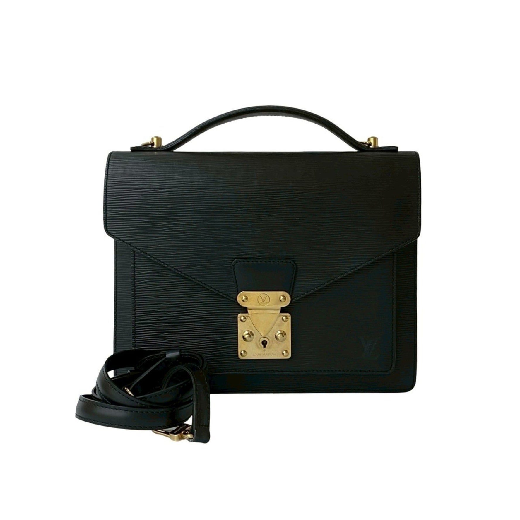 Louis Vuitton Monceau Epi Leather Shoulder Bag/Mini Handbag in Noir