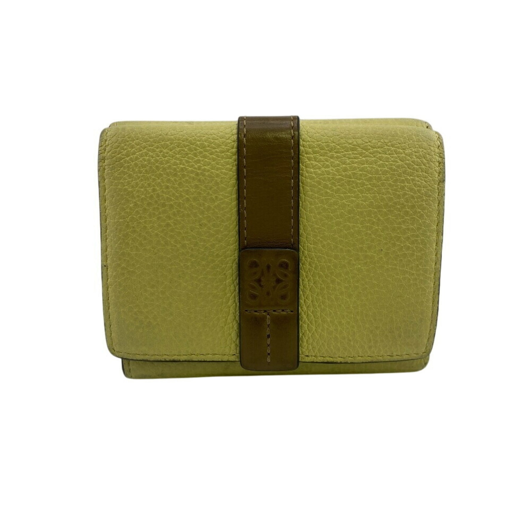 LOEWE Vertical Wallet, Tri-fold Yellow, Women's