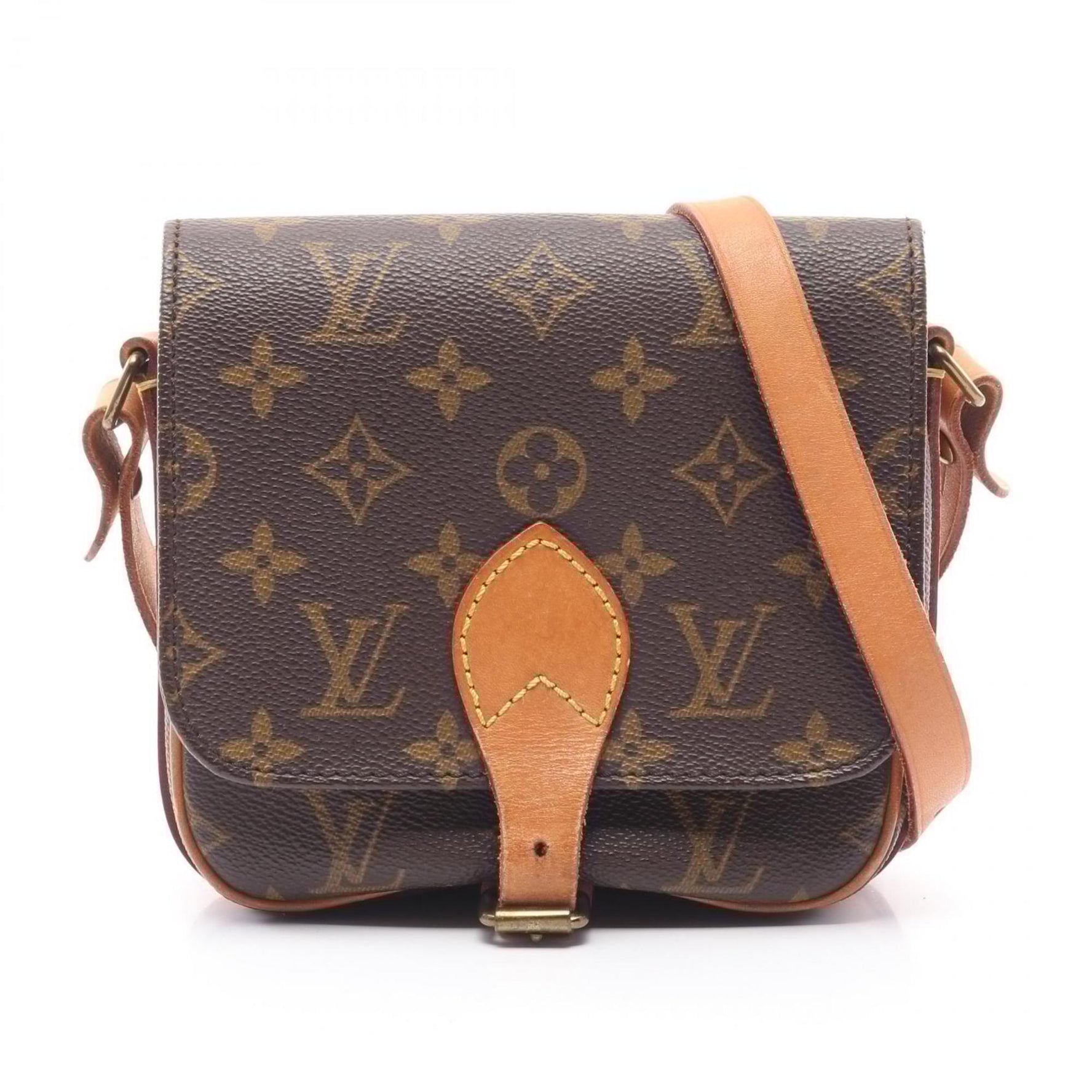 Louis Vuitton Cartesier PM Shoulder Bag Coated Canvas Leather Monogram Brown