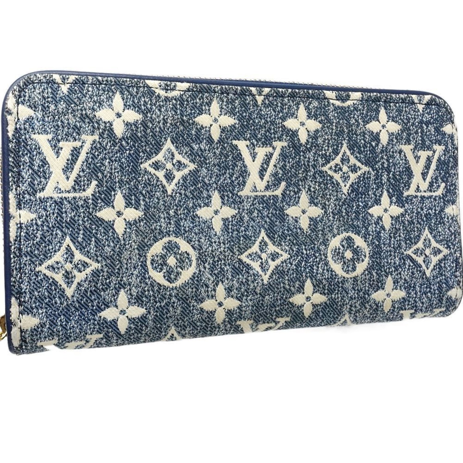 LOUIS VUITTON Louis Vuitton Long Wallet M81226 Zippy Monogram Jacquard Blue