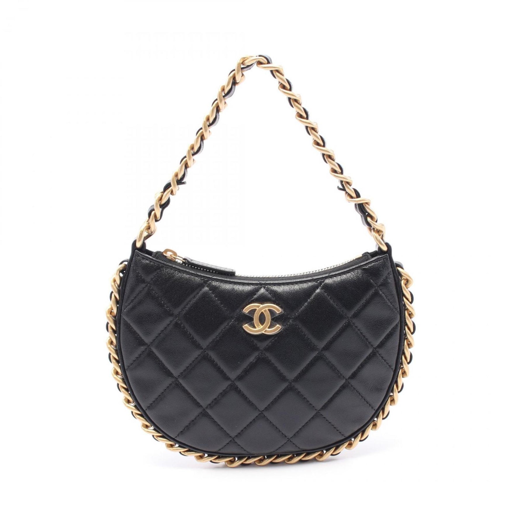 CHANEL Matelasse Shoulder Bag Leather Women's Black