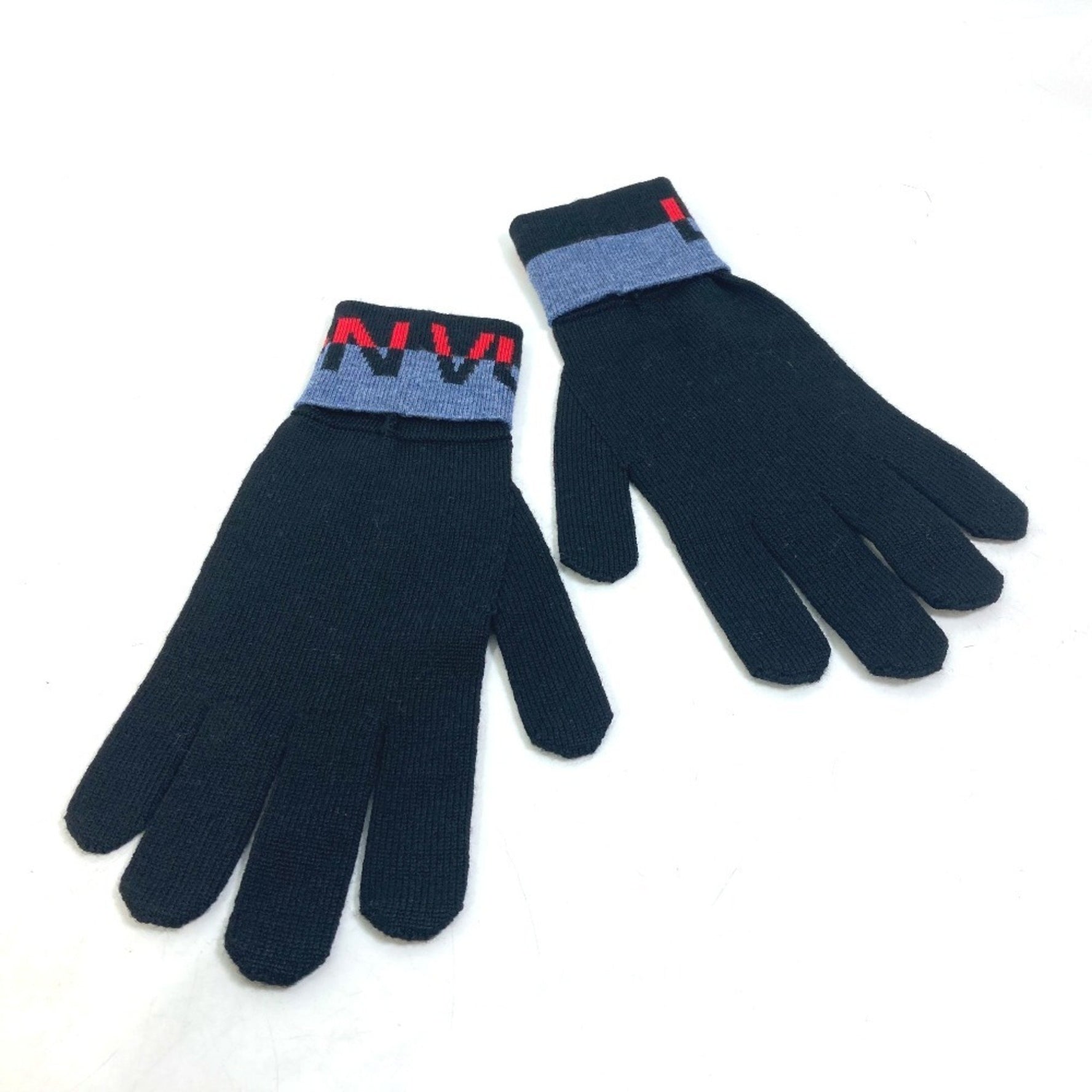 LOUIS VUITTON M71248 Gon LV Horizon Wool Gloves, Men's, Black