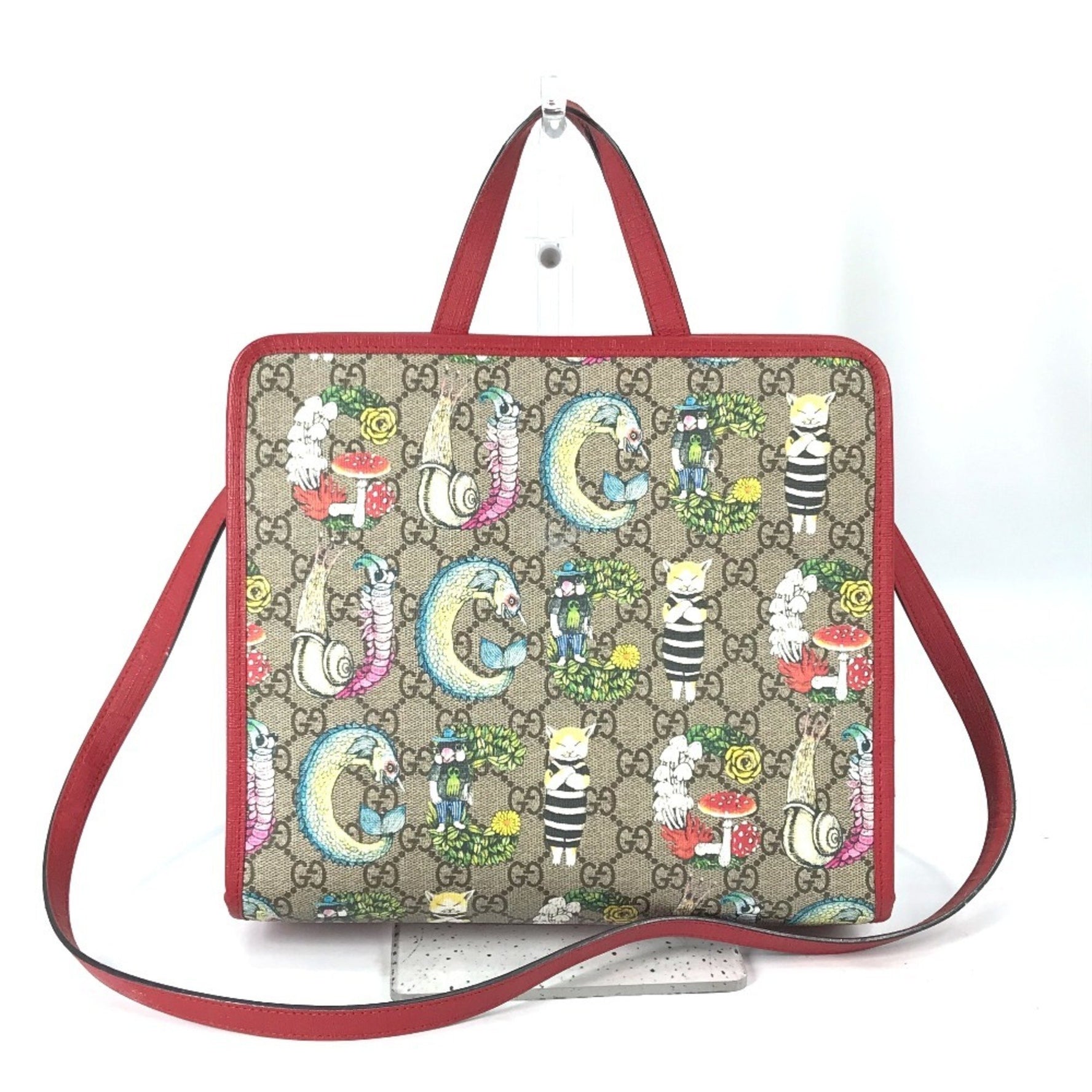 GUCCI GG Yuko Higuchi Children's Cat Shoulder/Handbag in Supreme Canvas, Beige