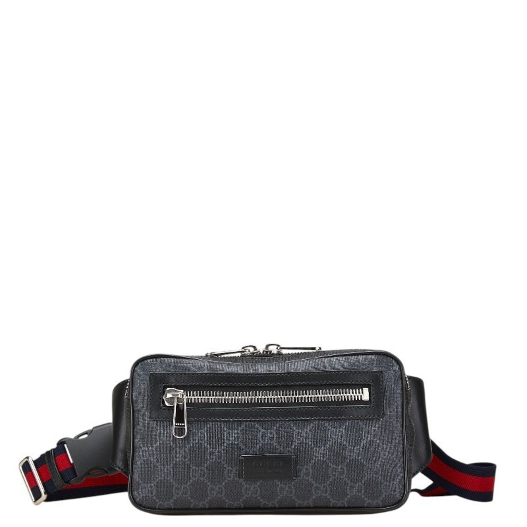 Gucci GG Supreme Sherry Line Body Bag, Belt Waist Bag in Black and Multicolor PVC Leather for Men