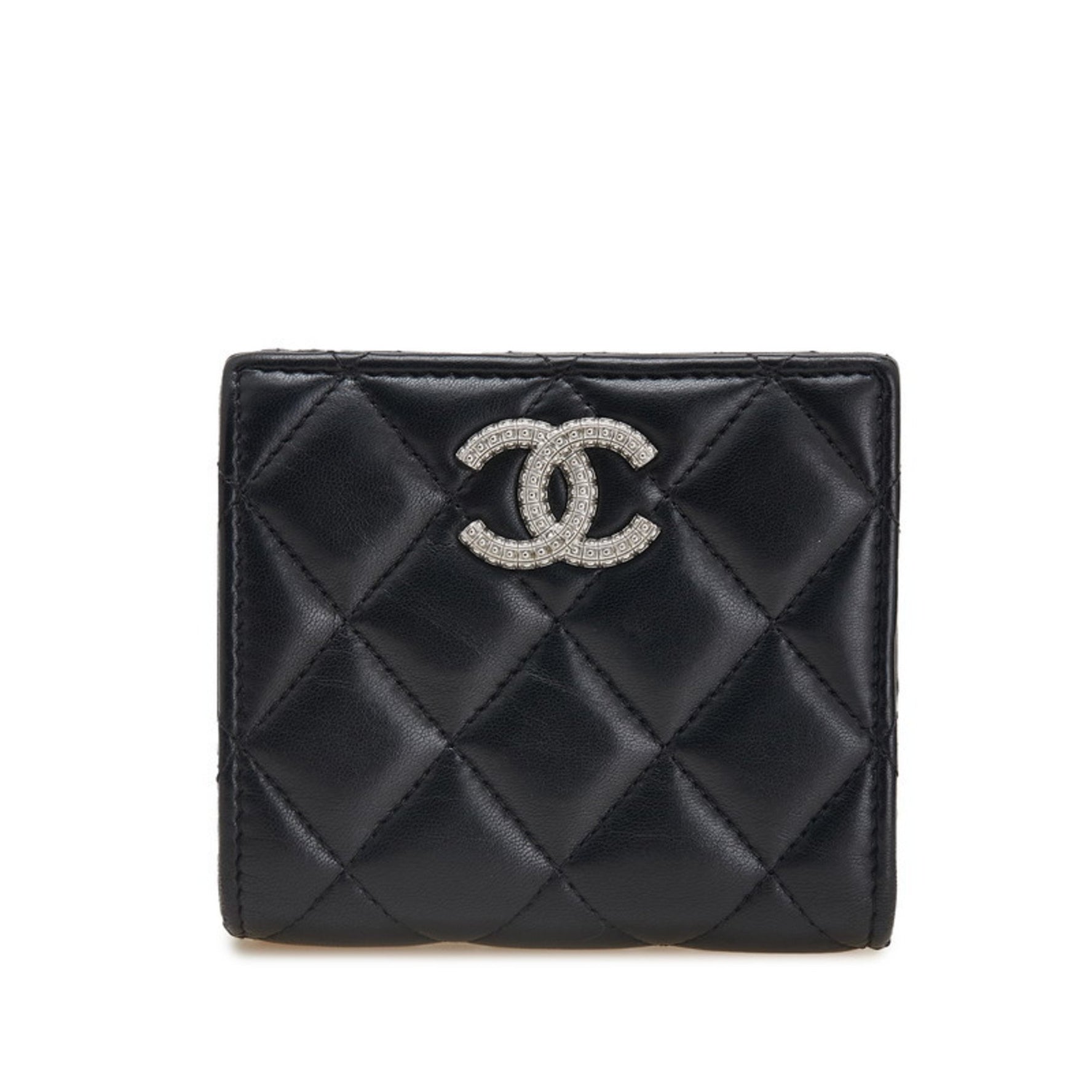 CHANEL Matelasse Coco Mark Classic Small Bifold Wallet Lambskin