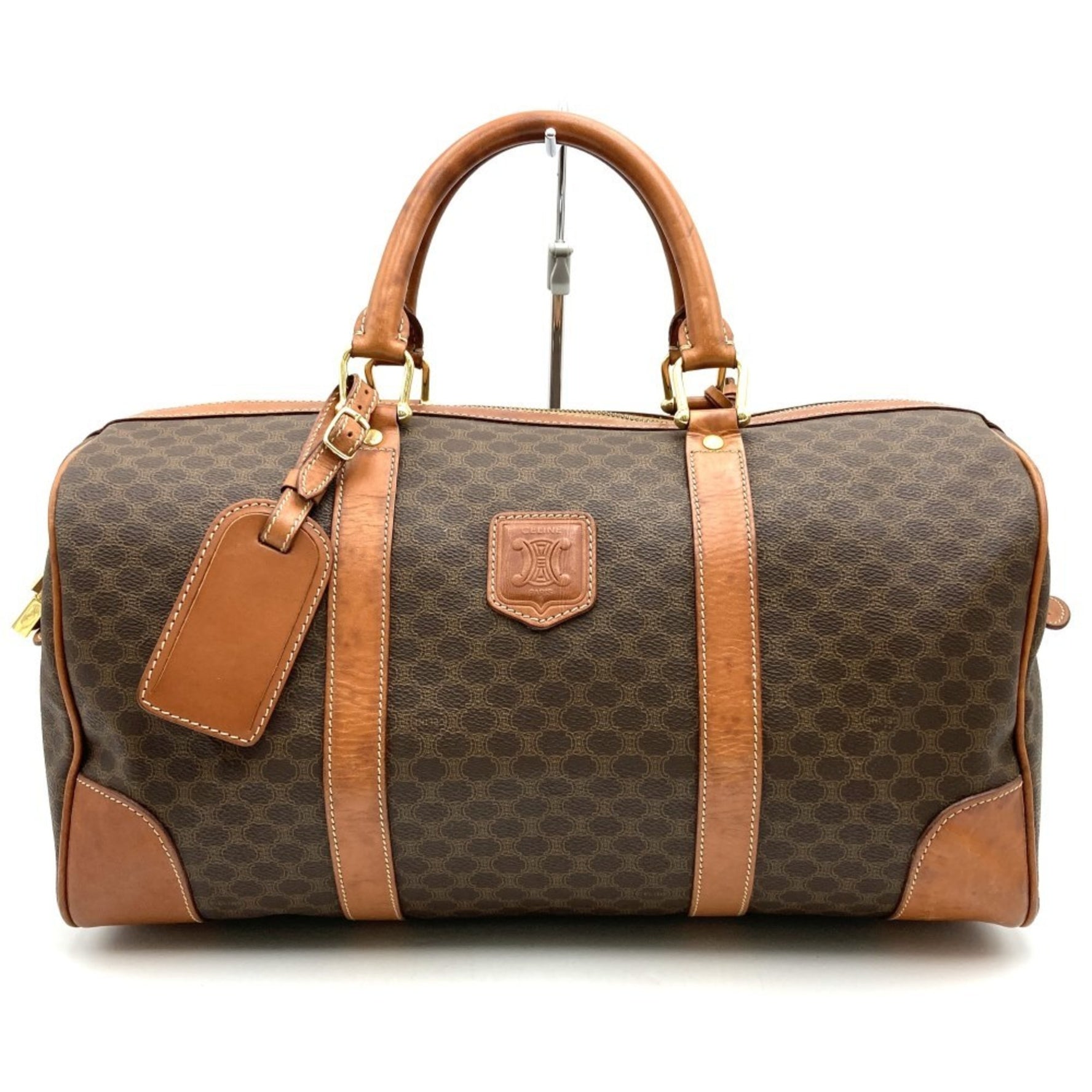 CELINE Boston Bag in Macadam Leather