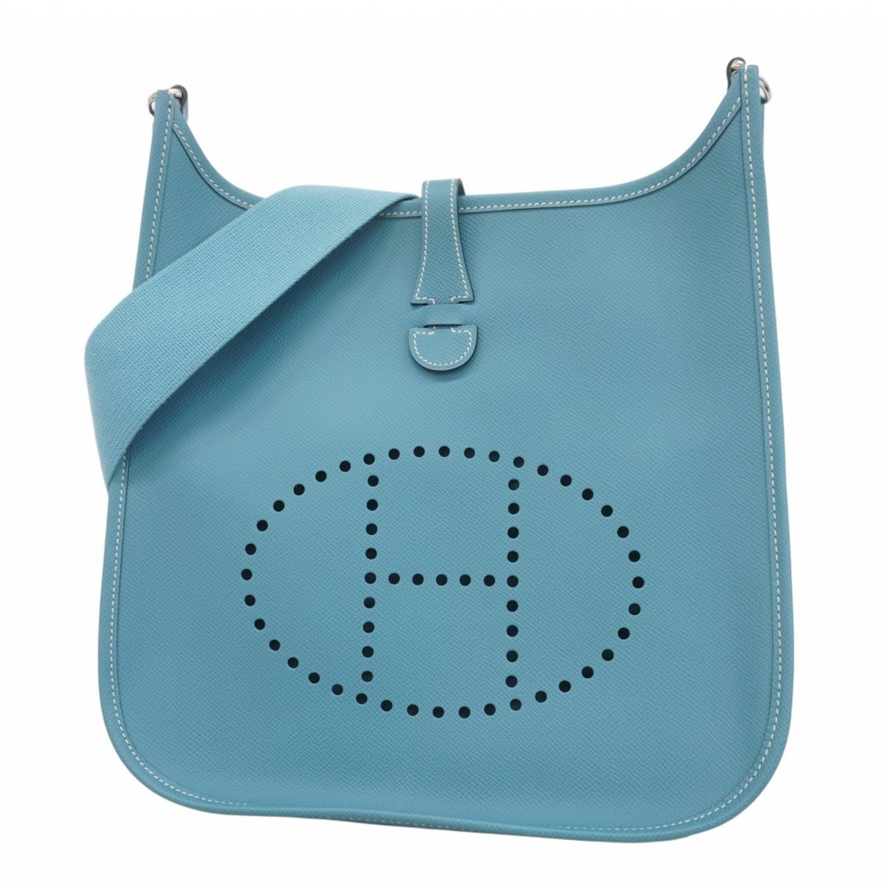 Hermes Hermès Evelyn 1PM Shoulder Bag, Epsom Leather, Blue Jean, J Stamp, Women's, P1069047