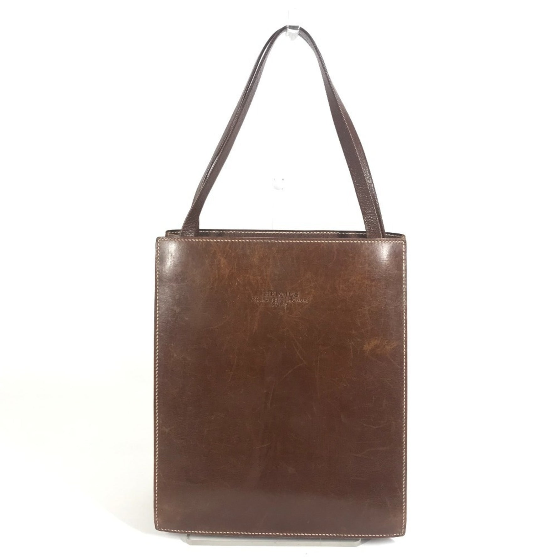 HERMES Vintage Lucy MM Bag, Tote Shoulder Handbag, Leather