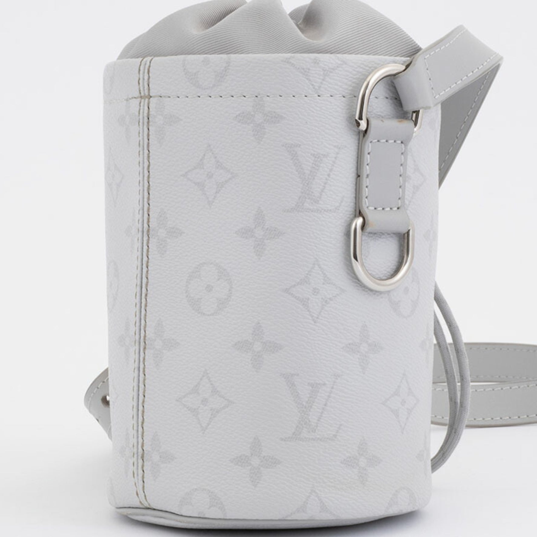 Louis Vuitton Chalk Nano Bag Shoulder White Monogram Light Gray