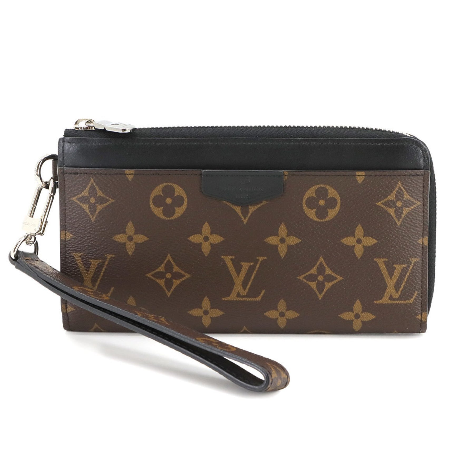 Louis Vuitton Monogram Macassar Zippy Dragonne L-Shaped Long Wallet in Brown and Black