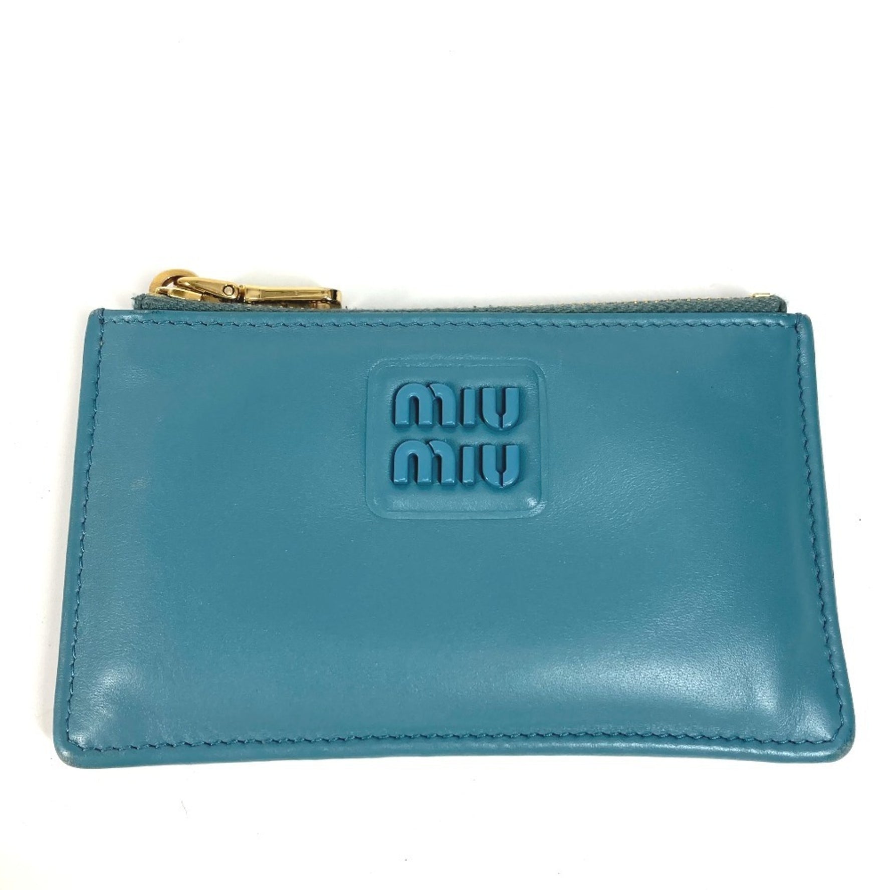 Miu Miu MIU Logo Wallet Coin Purse Fragment Case Wallet/Coin Leather