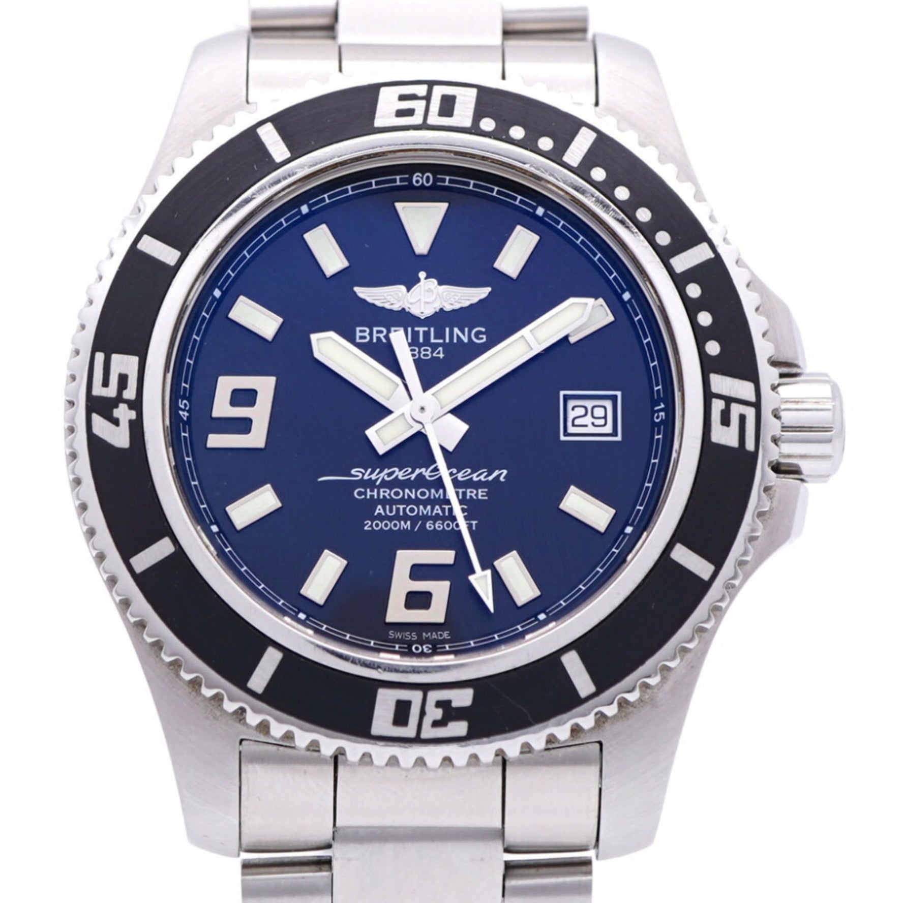 Breitling Superocean 44 Automatic Watch Stainless Steel Black Dial