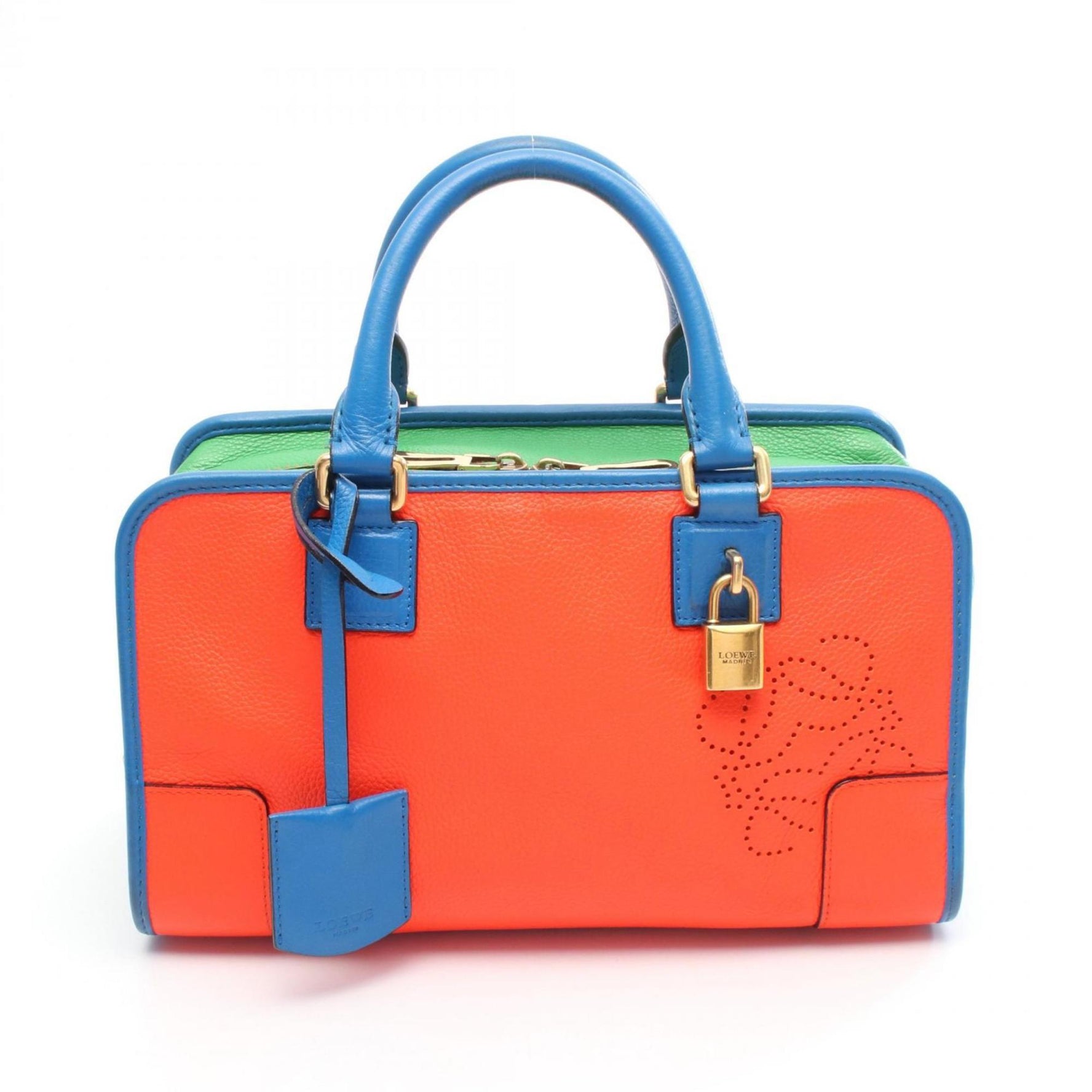 LOEWE Amazona 28 Handbag, Leather, Red, Green, Blue
