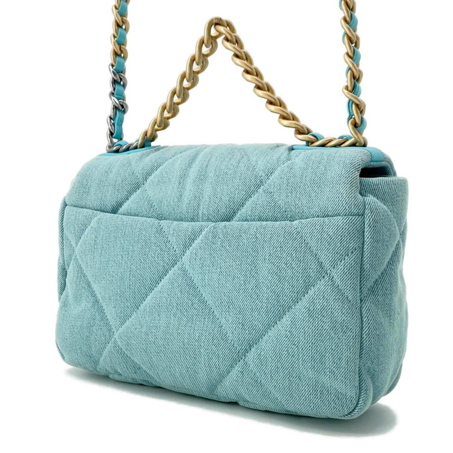 Chanel Chain Shoulder Bag 19 Flap Coco Mark Denim AS1160 CHANEL