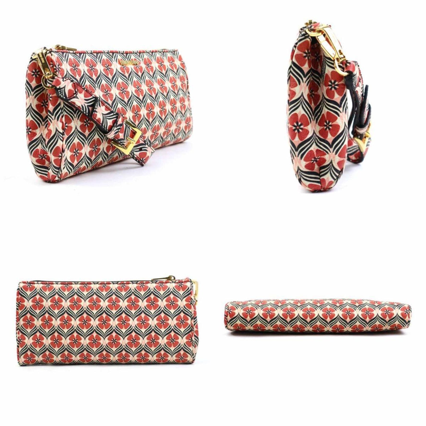 Miu Miu Miu Clutch Bag Leather Red x Multicolor