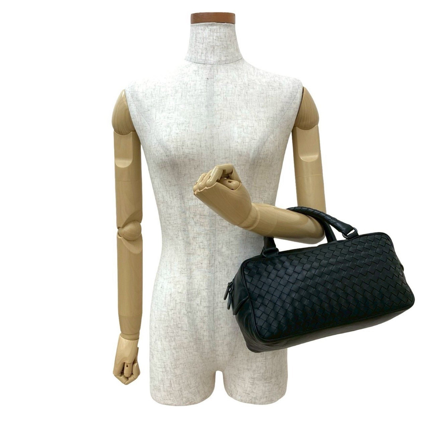 BOTTEGA VENETA Intrecciato Leather Handbag Mini Boston Bag