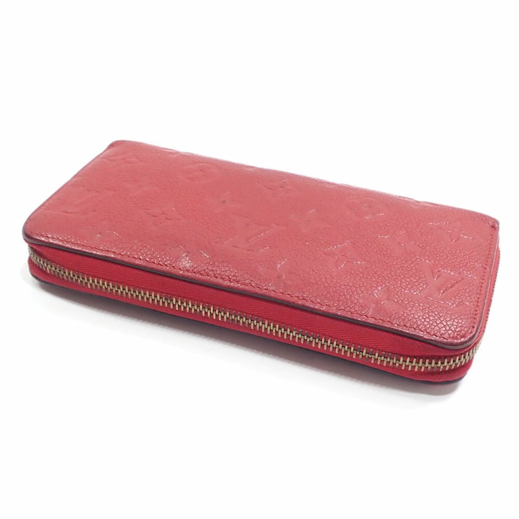 Louis Vuitton Monogram Empreinte Zippy Wallet, Round Long Red
