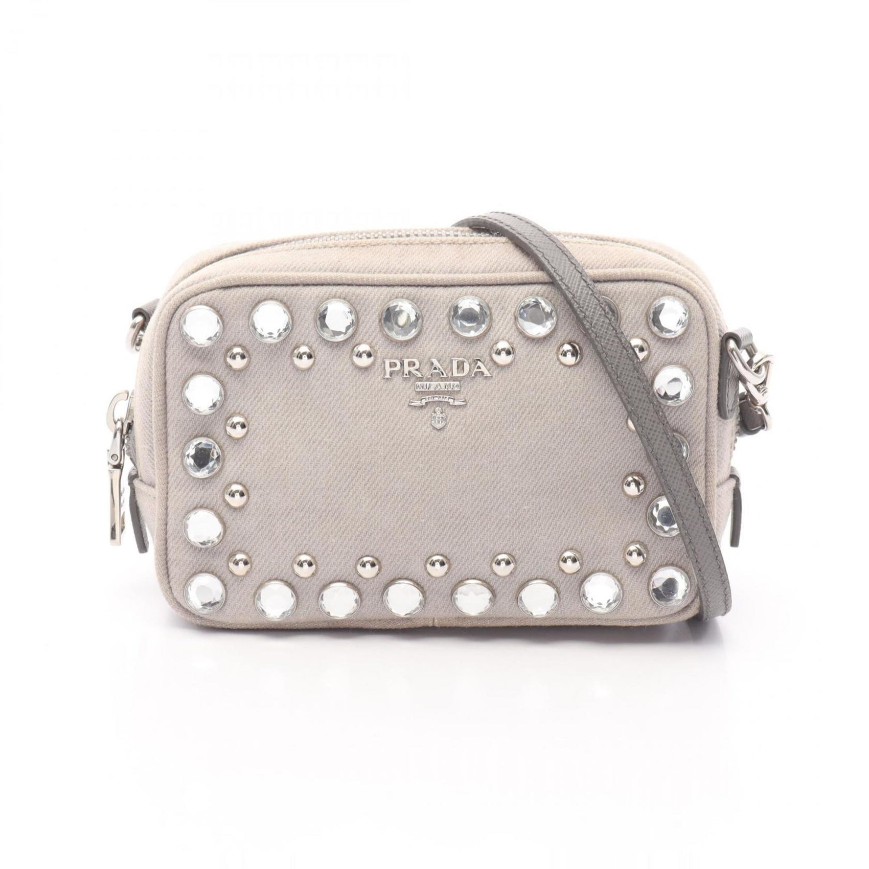 Prada Shoulder Bag in Canvas and Saffiano Leather