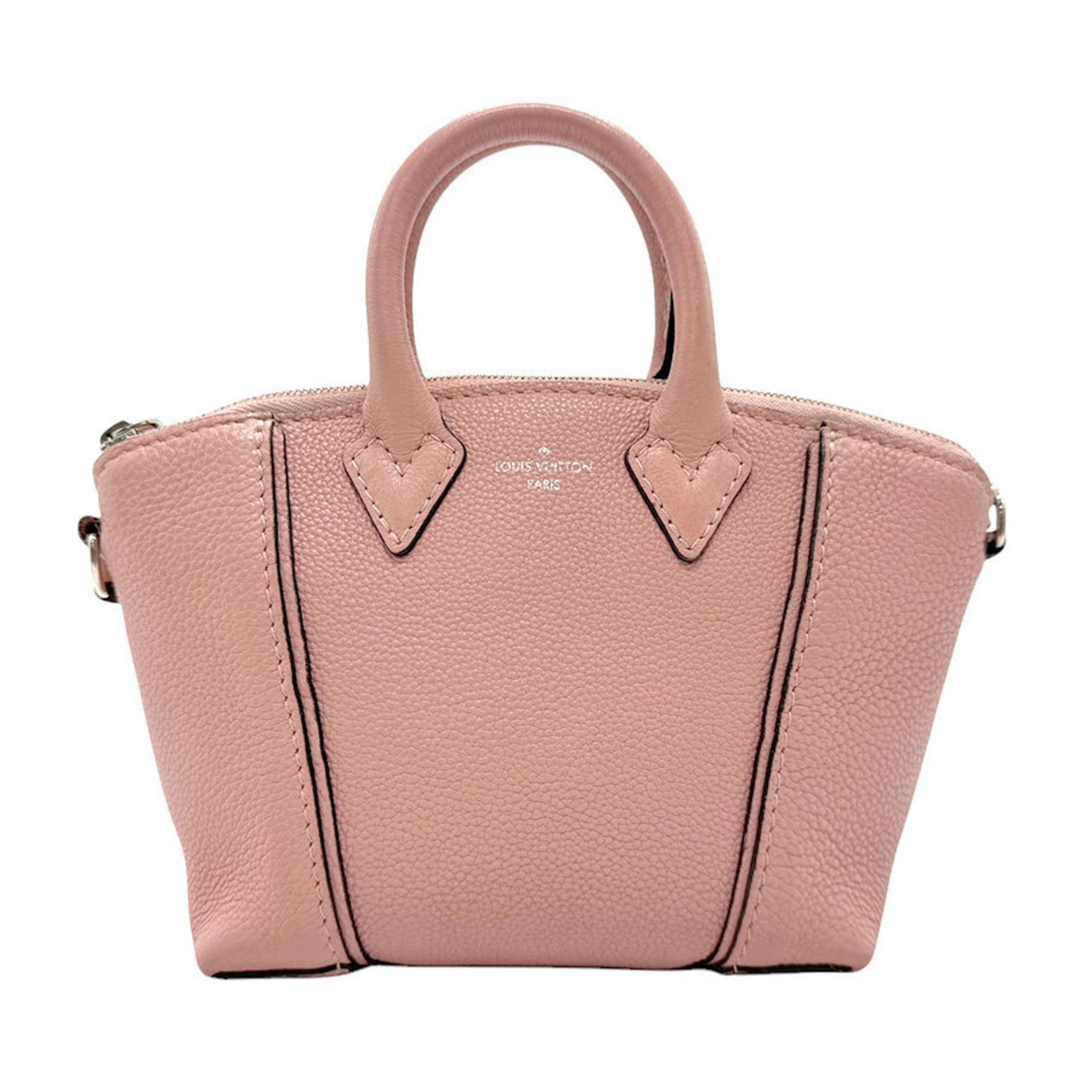 LOUIS VUITTON Handbag Shoulder Bag Nano Lock It Leather Dusty Pink Silver Women's M61256 z3295