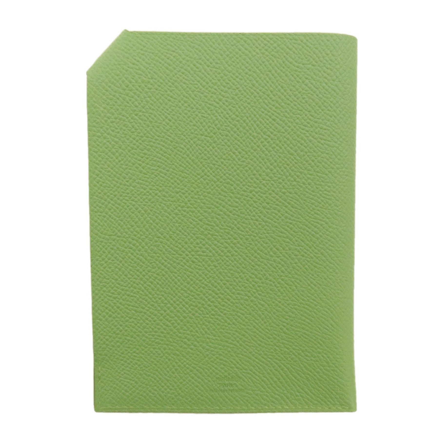 Hermes Hermès Tarmac PM Passport Case, Vert Cricket, Silver Hardware, Accessory Pouch, Epson