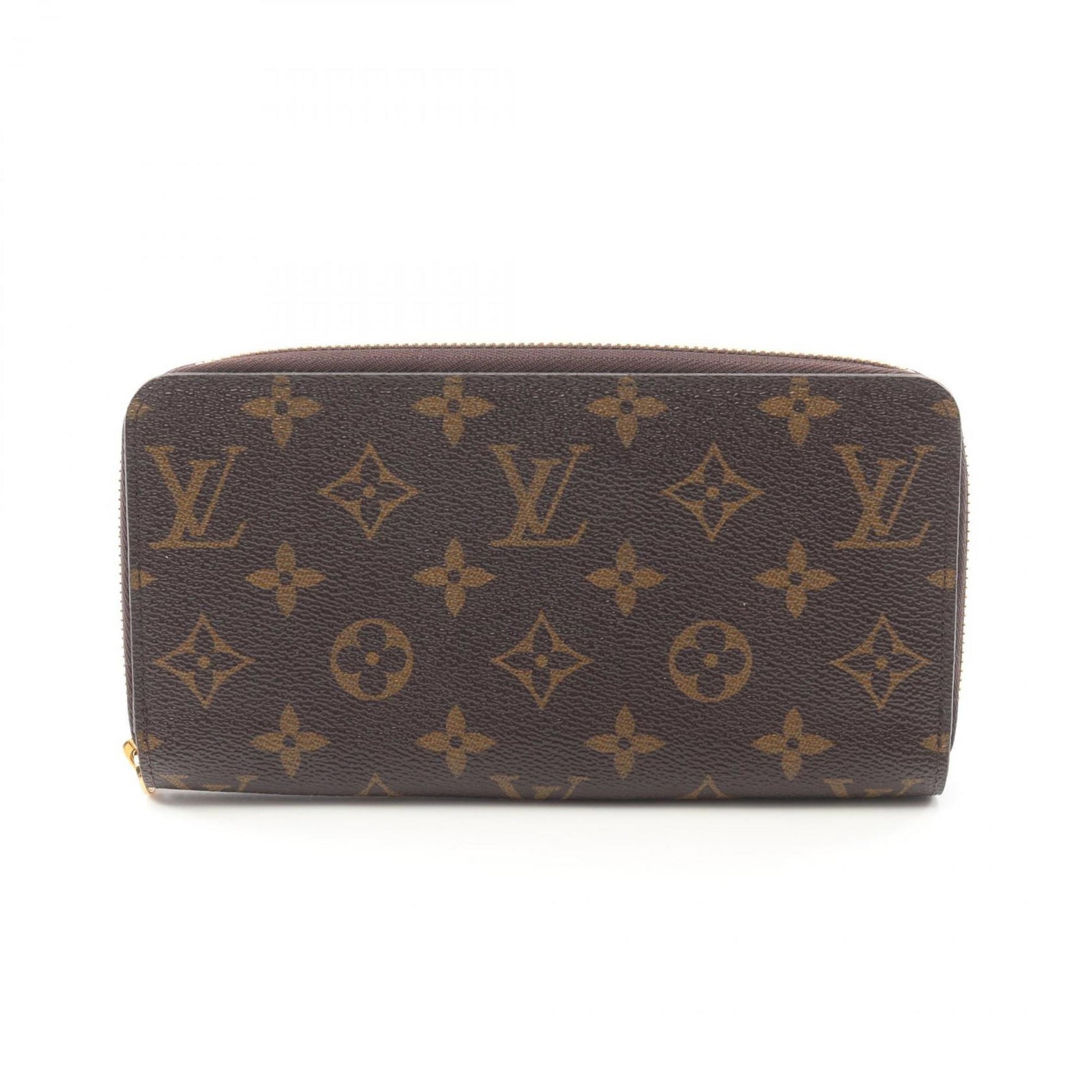 Louis Vuitton Zippy Wallet Round Long Coated Canvas Monogram Brown Pink