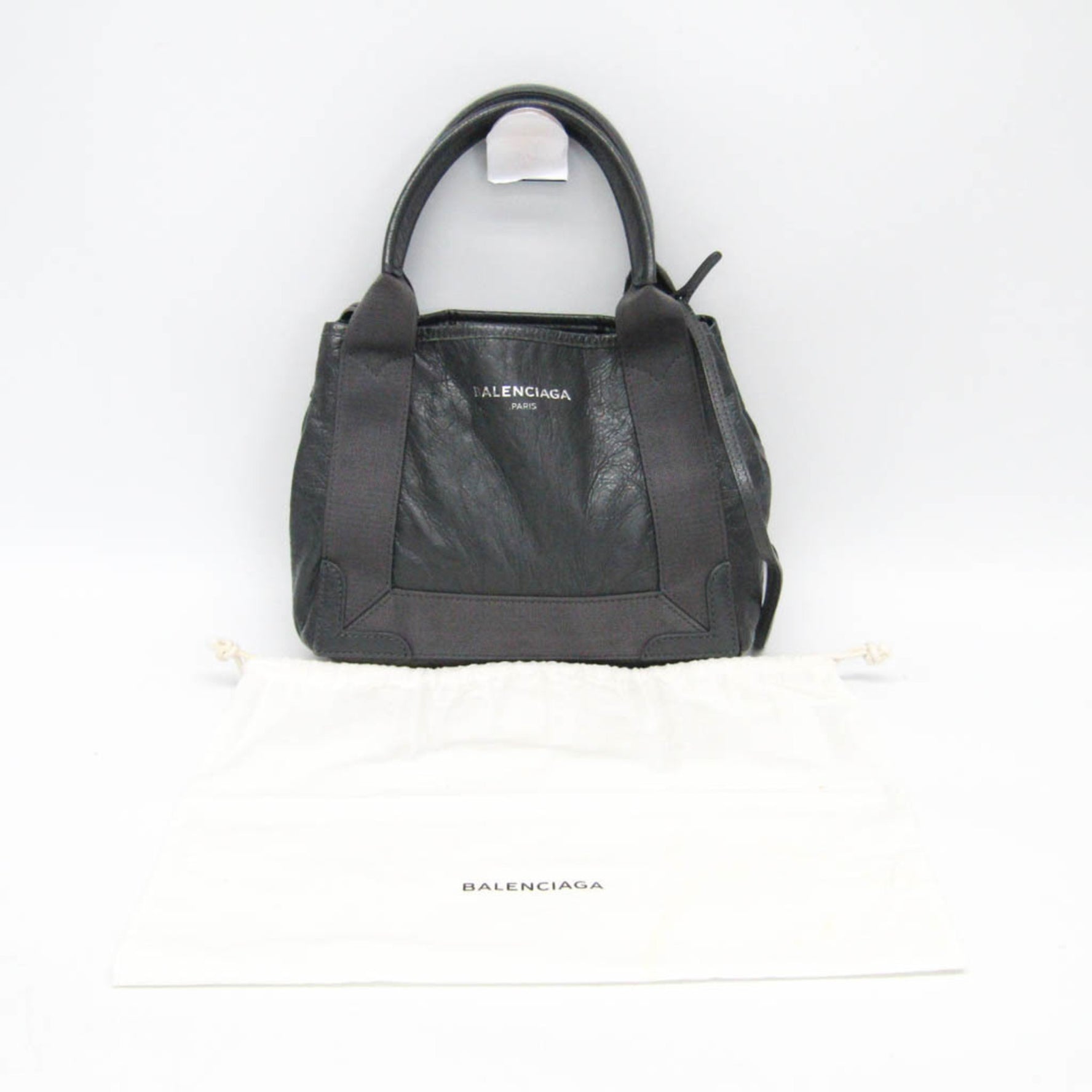Balenciaga Navy Cabas XS Women's Leather Handbag,Shoulder Bag Dark Gray