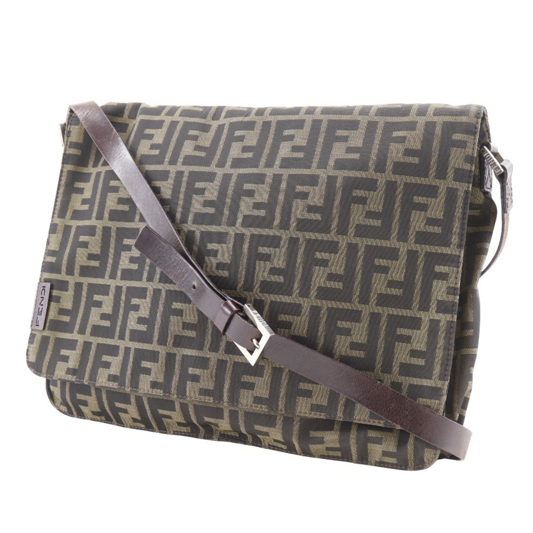 FENDI Zucca Shoulder Bag Nylon Canvas Type Unisex
