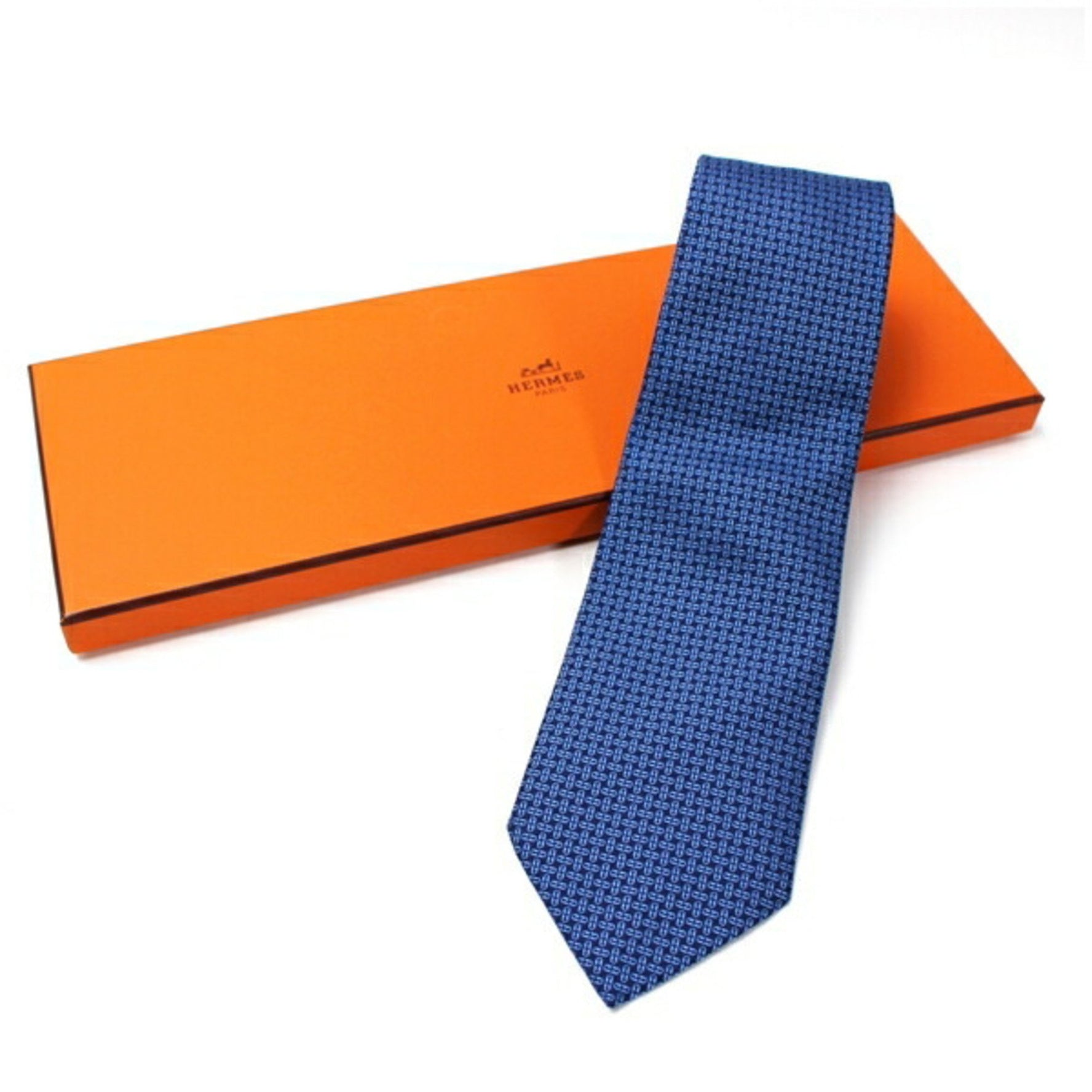Hermes silk tie, H pattern
