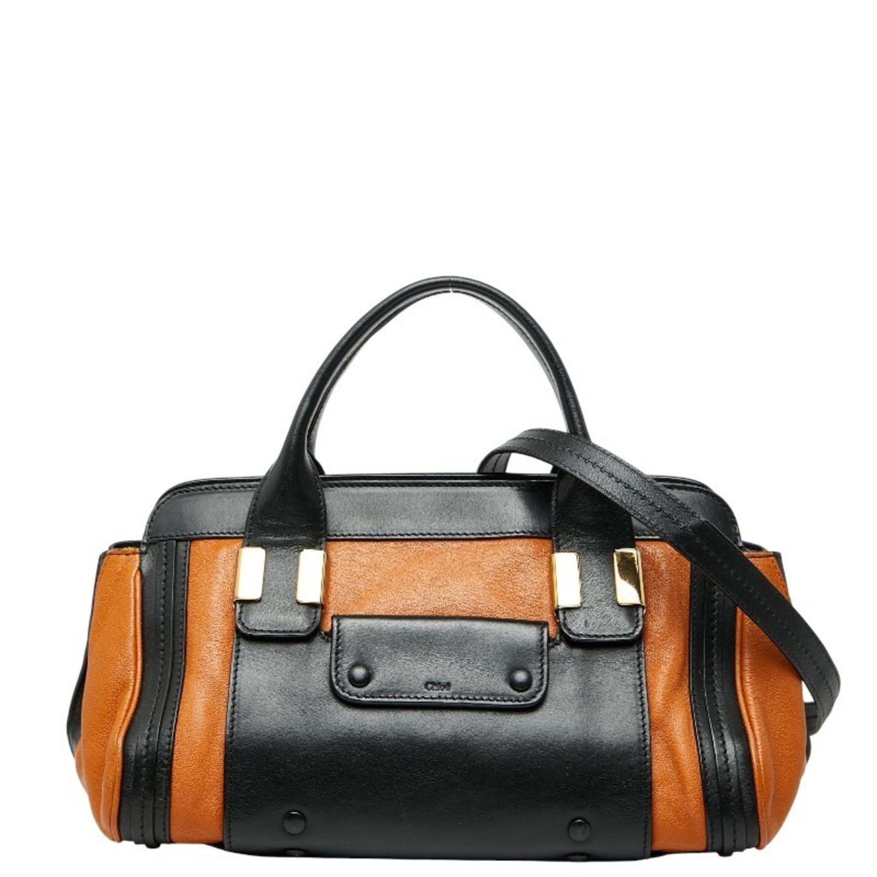 Chloé Chloe ALICE shoulder bag, handbag, and tote bag in brown black leather.