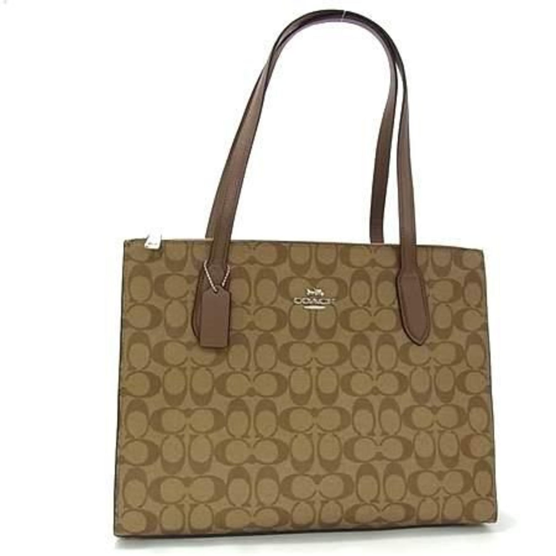 COACH Signature Nina Carryall Tote Bag Leather Shoulder