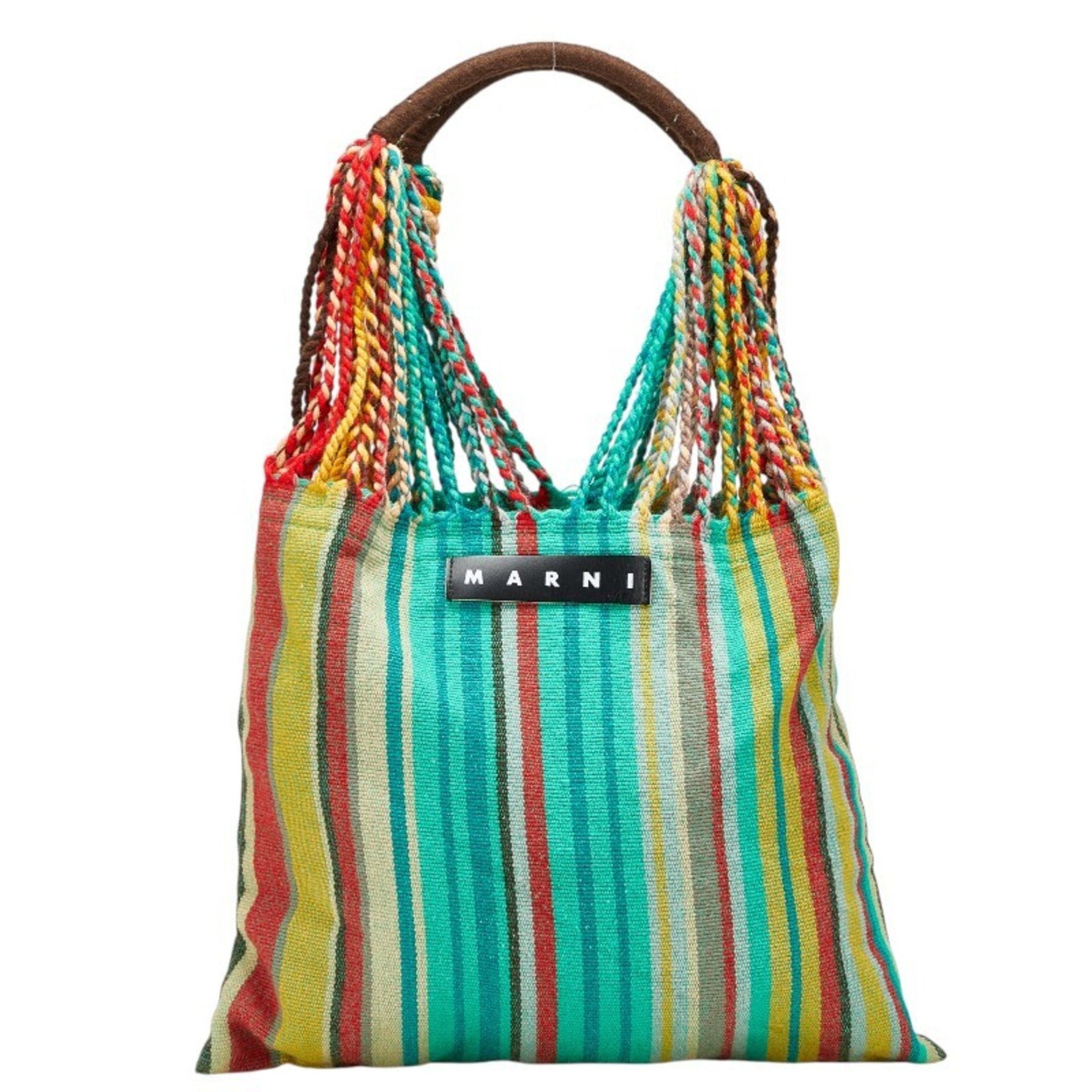 MARNI Flower Cafe Hammock Stripe Tote Bag/Shoulder Bag in Multicolor Polyester