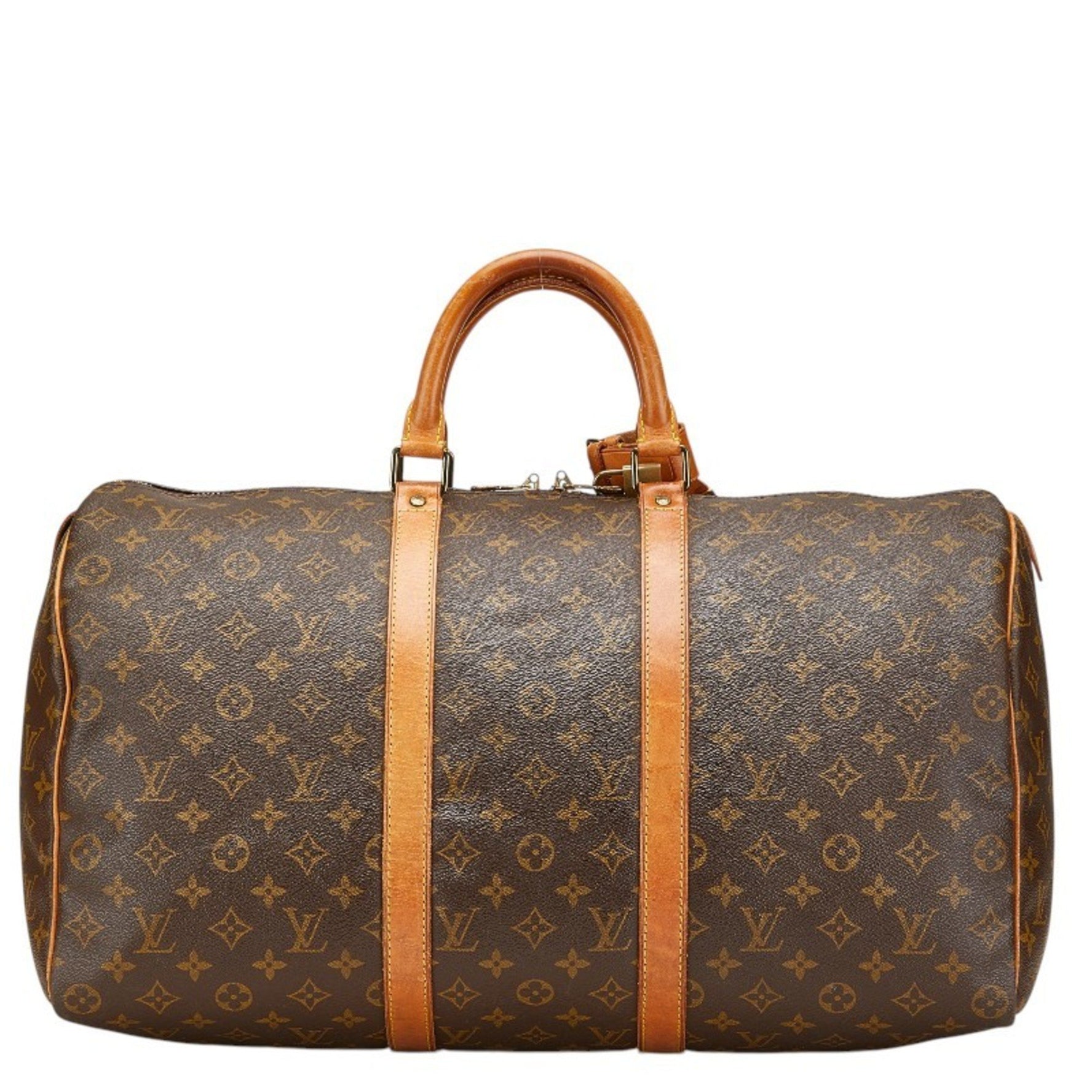 Louis Vuitton Monogram Keepall 50 Boston Bag Brown PVC Leather Women's LOUIS VUITTON