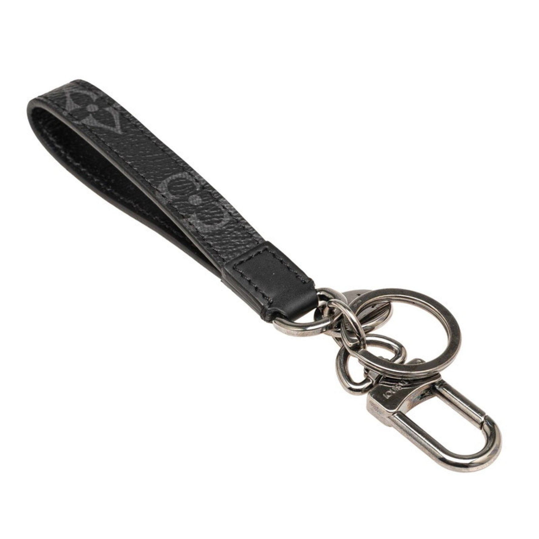 Louis Vuitton Monogram Eclipse Porte-Clés Dragonne Keychain Key Ring Leather LOUIS VUITTON
