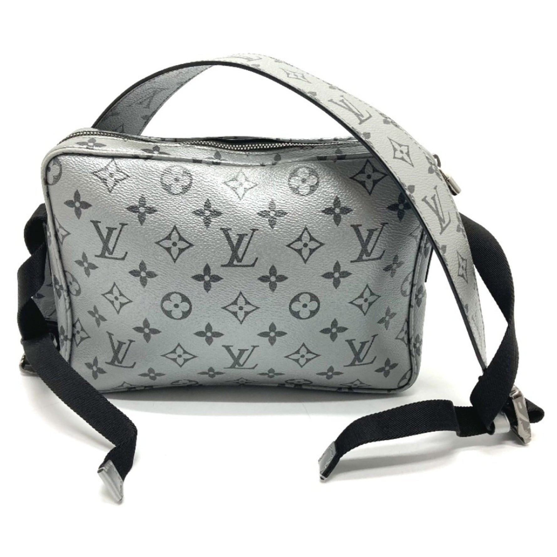 LOUIS VUITTON M43859 Monogram Reflect Messenger PM Shoulder Bag in Canvas, Men's, Silver