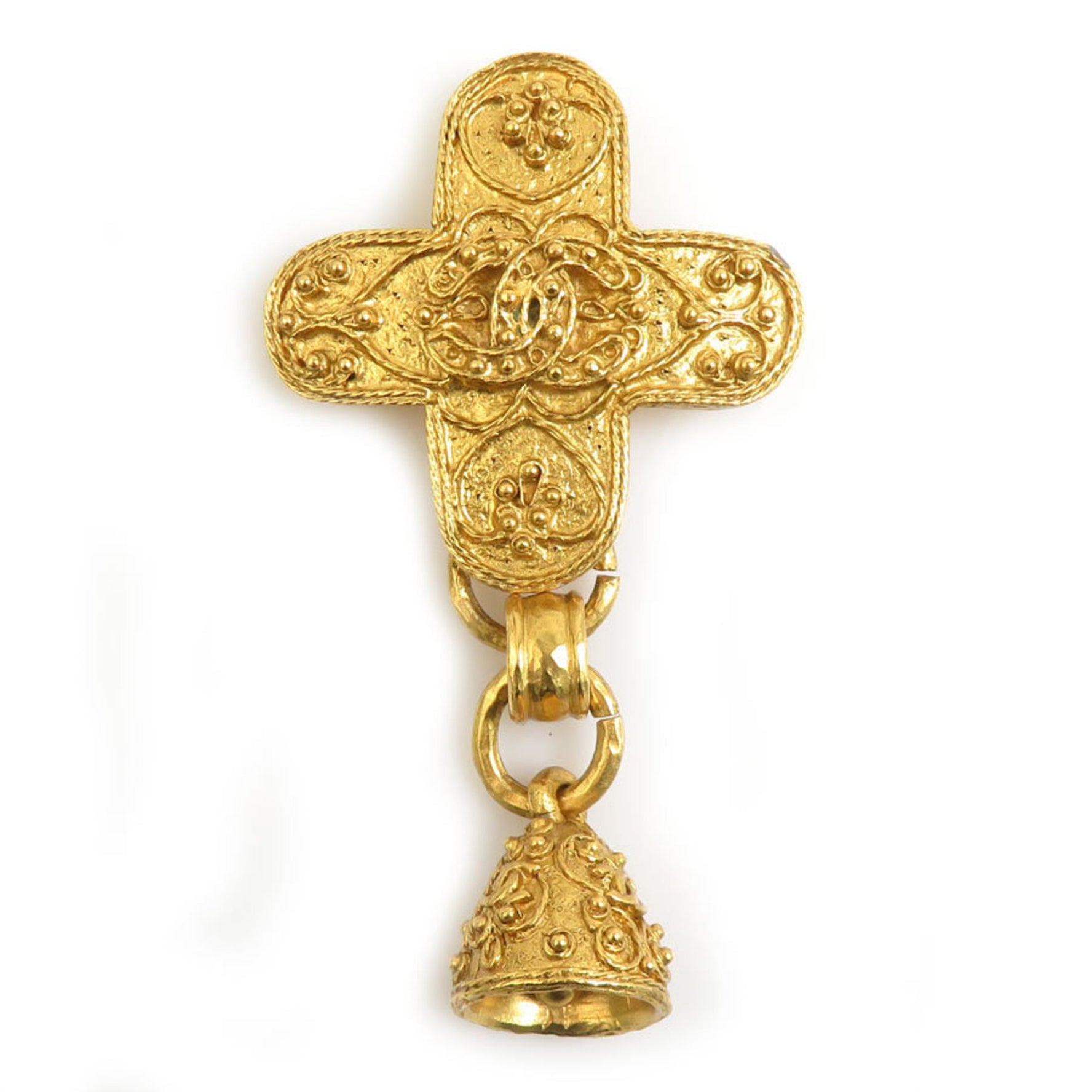 CHANEL Coco Mark Bell Brooch, Metal