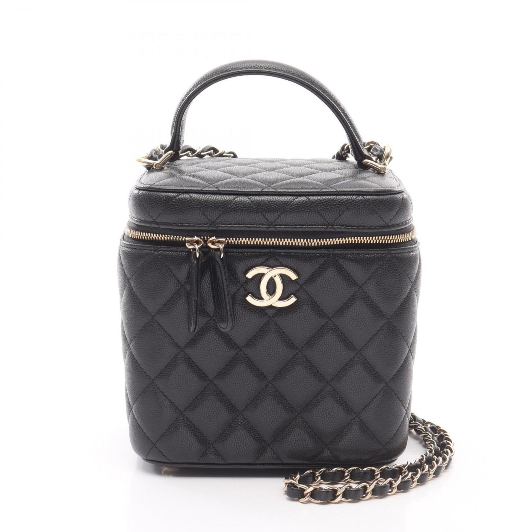 CHANEL Matelasse Shoulder Bag, Calfskin Leather, Women's, Black