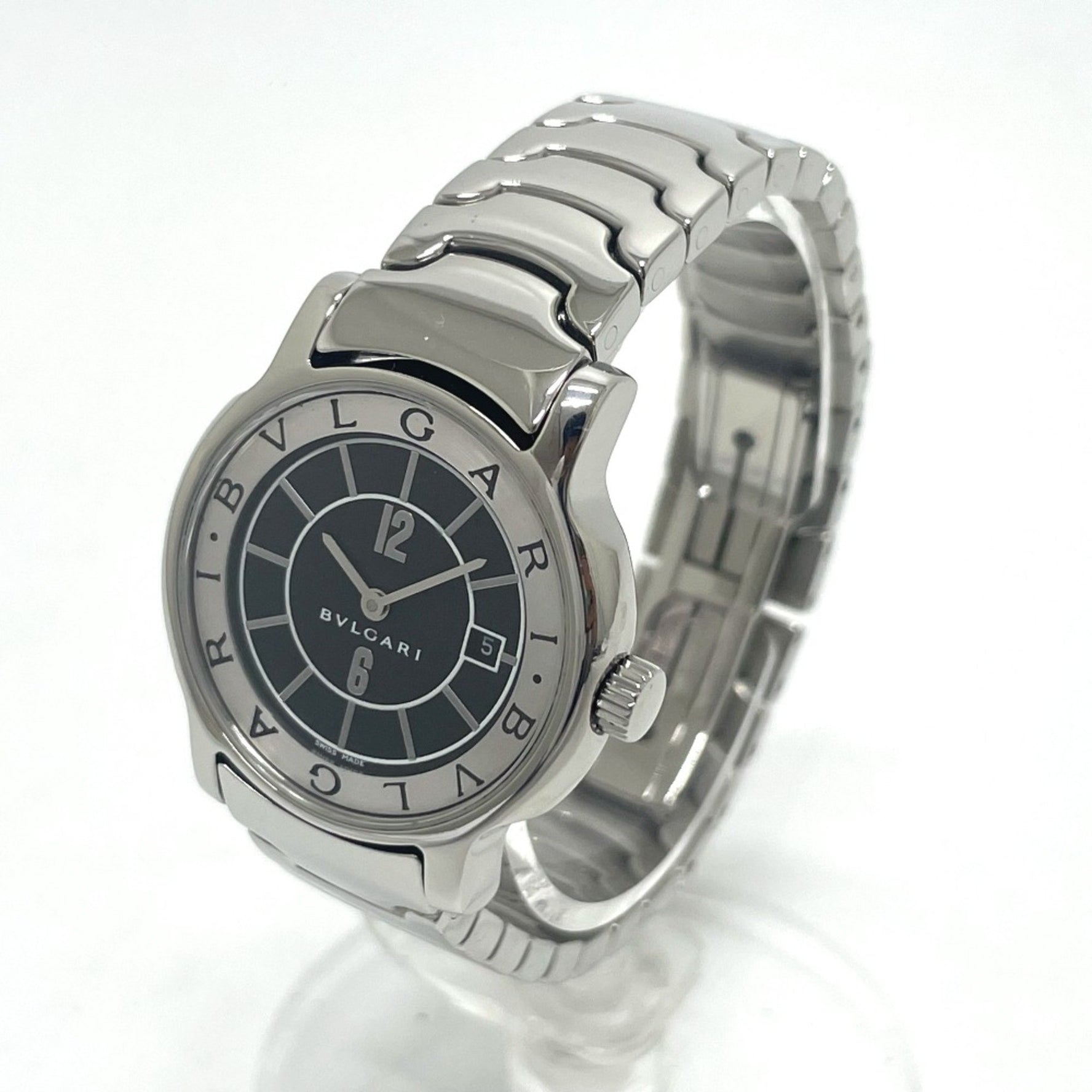 Bvlgari ST29S Quartz Date Wristwatch Silver
