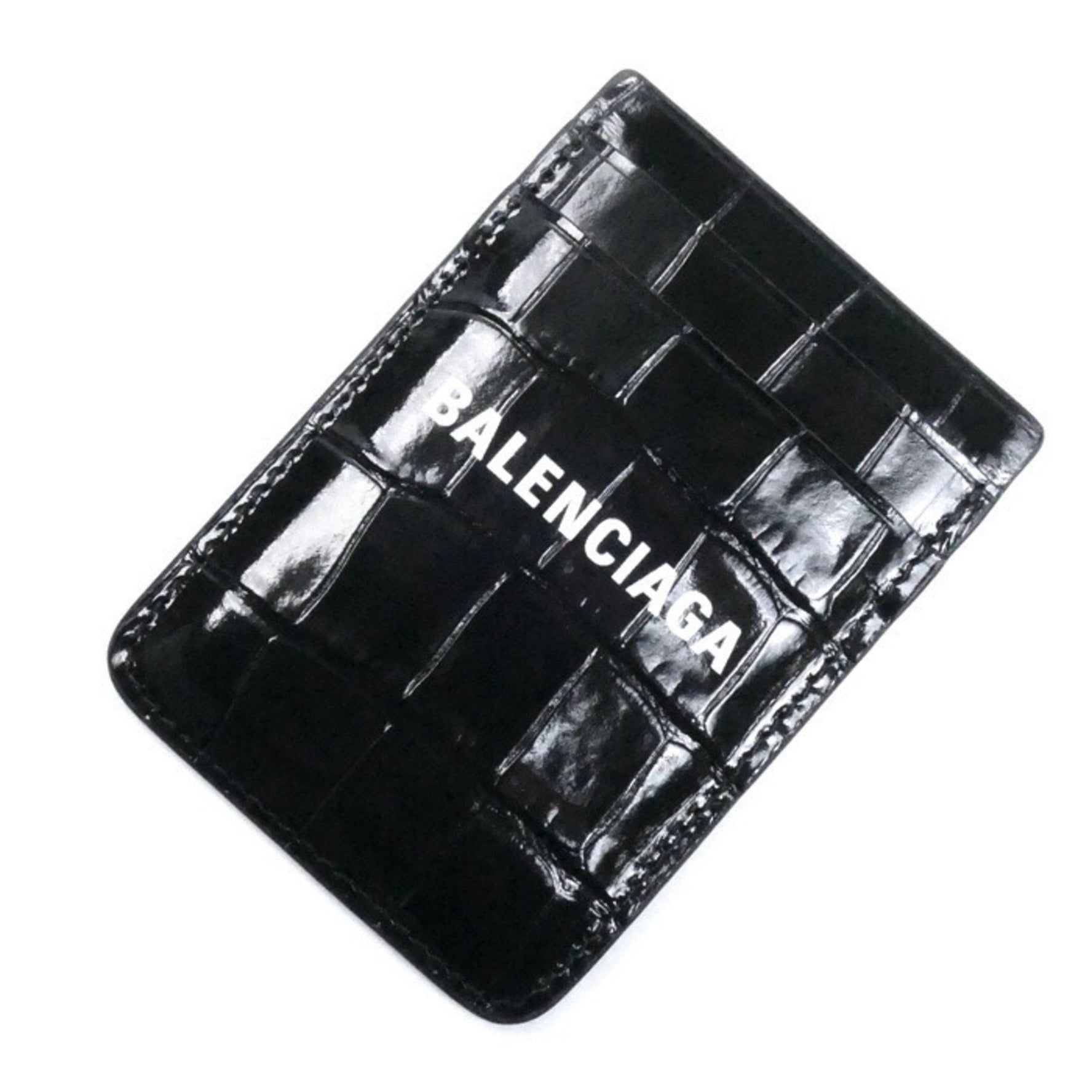 BALENCIAGA Cash Card Holder Case Black Men's Women's Unisex