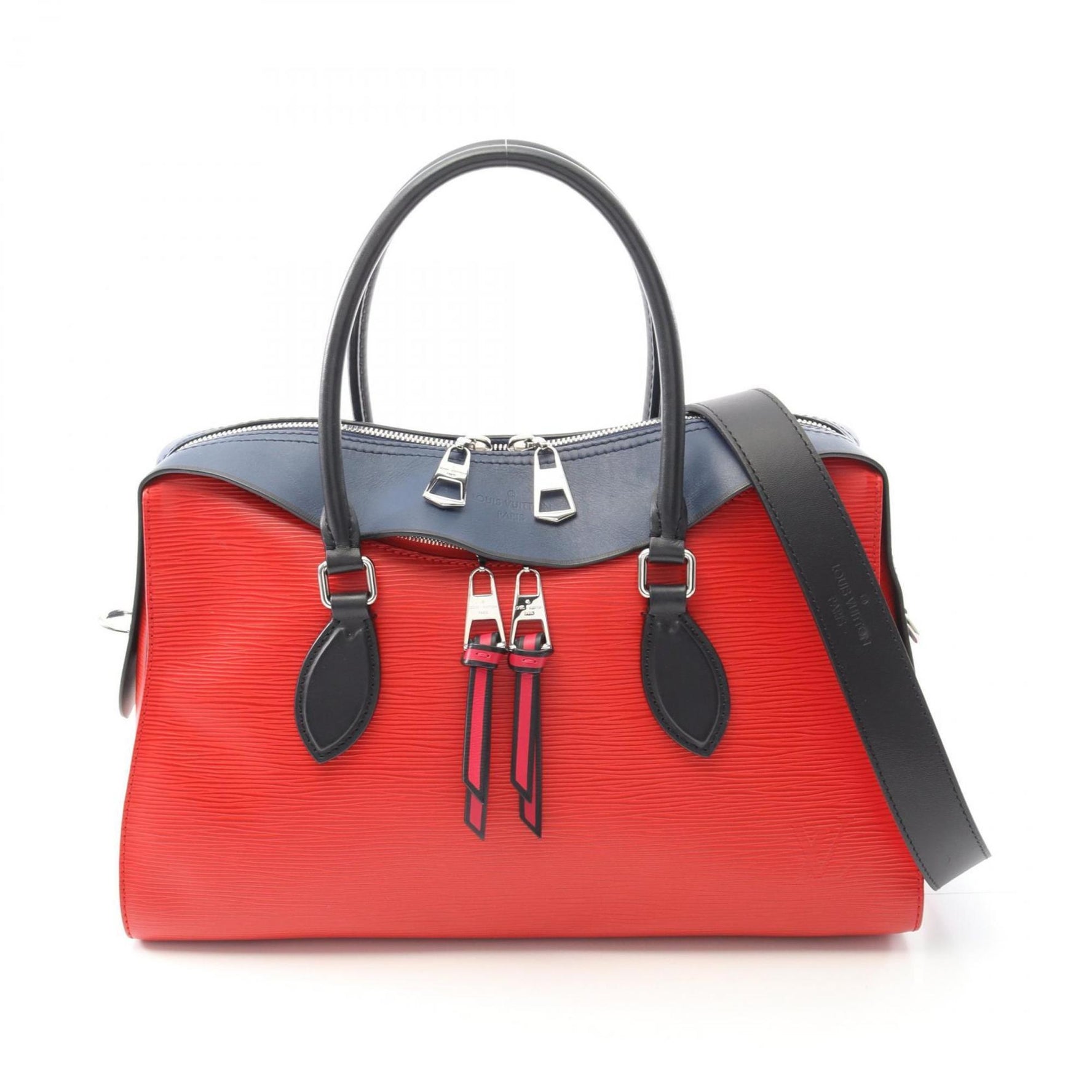 Louis Vuitton Tuileries Handbag in Epi Leather, Red, Navy, and Black