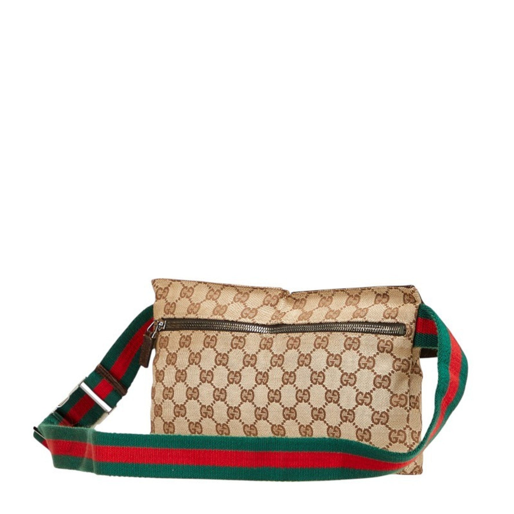 Gucci GG Canvas Body Bag/Waist Bag Beige/Brown Canvas/Leather