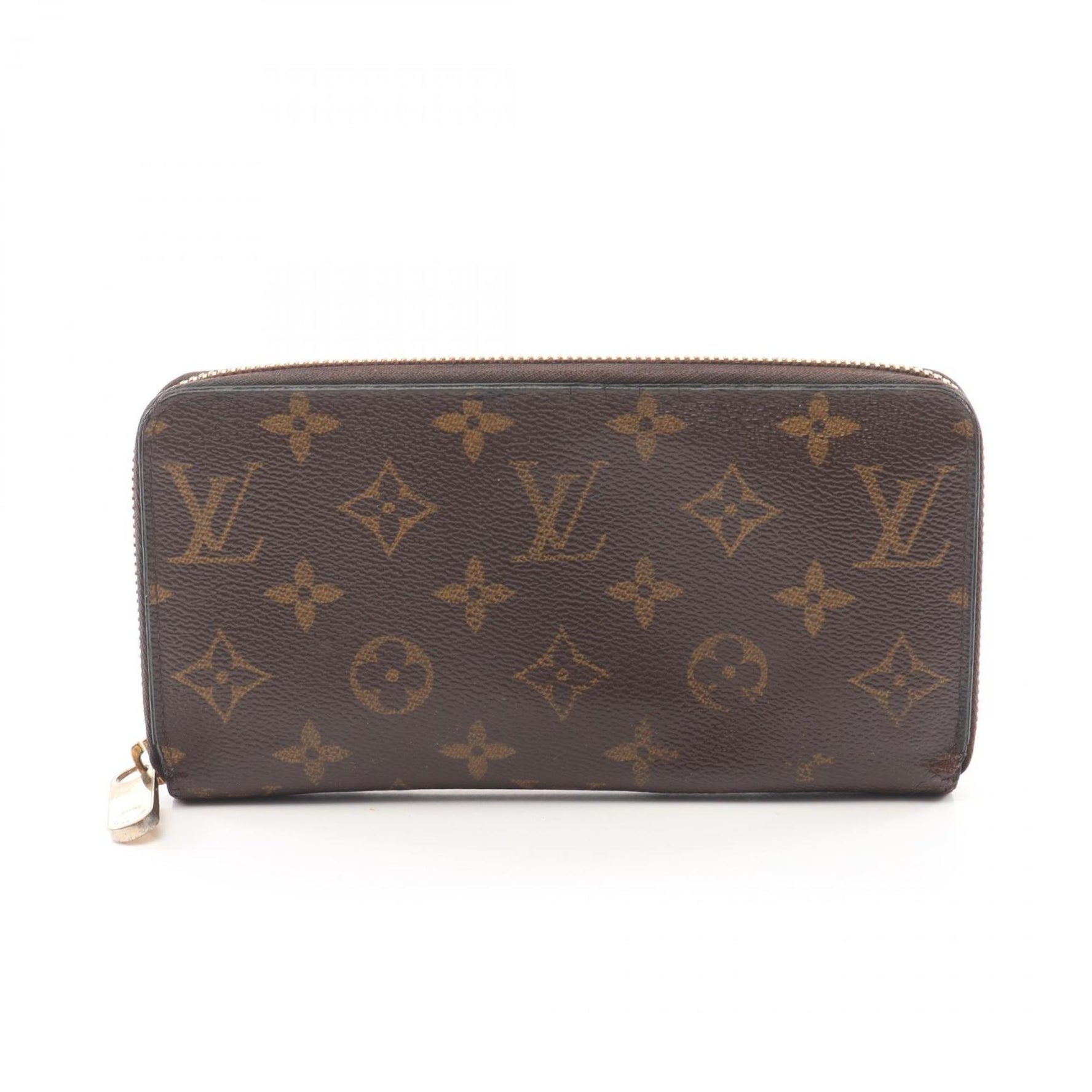 Louis Vuitton LOUIS VUITTON Zippy Wallet Monogram Coquelicot Round Long Coated Canvas Women's Brown Red M41896
