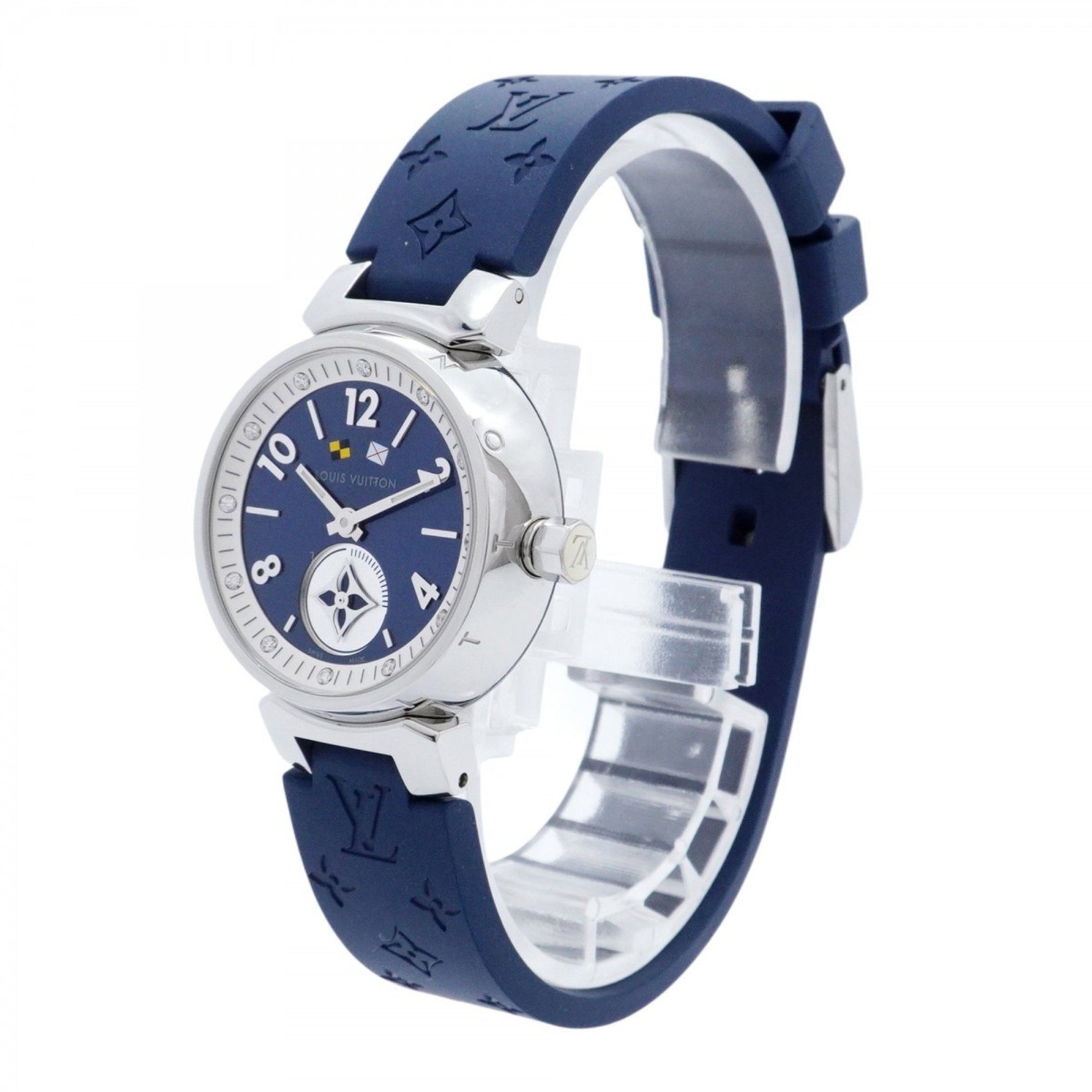 Louis Vuitton Tambour Q12MP Blue Dial Women's Watch