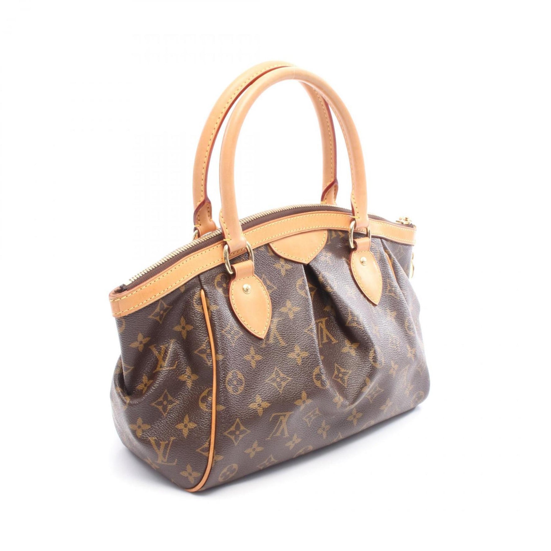 Louis Vuitton Tivoli PM Handbag, Coated Canvas and Leather, Monogram, Brown