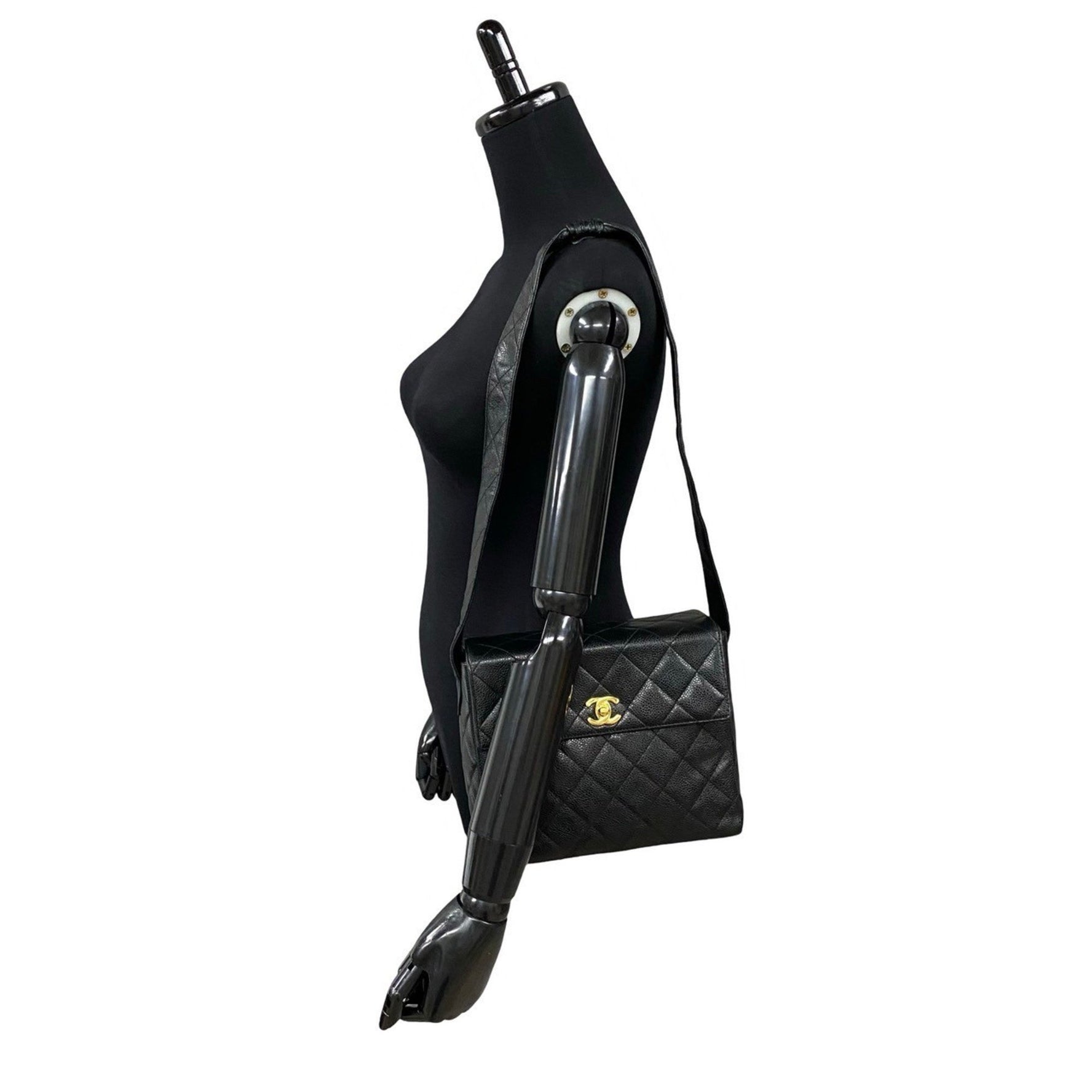 CHANEL Matelasse Caviar Leather Coco Mark Shoulder Bag