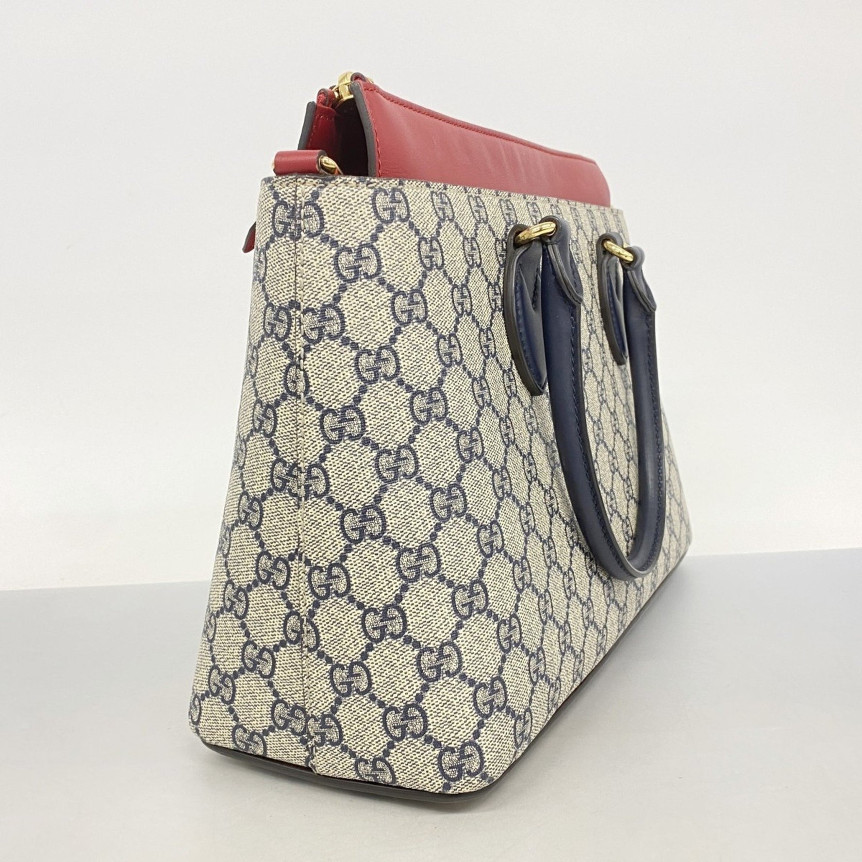 Gucci GG Supreme handbag navy red women's