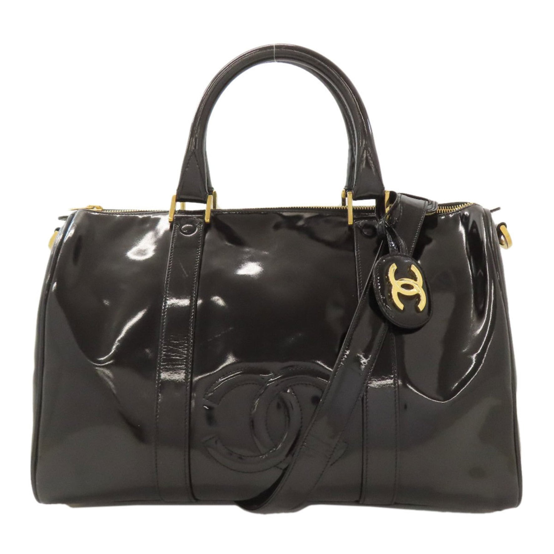 Chanel Coco Mark Boston Bag with Gold Hardware and Enamel
