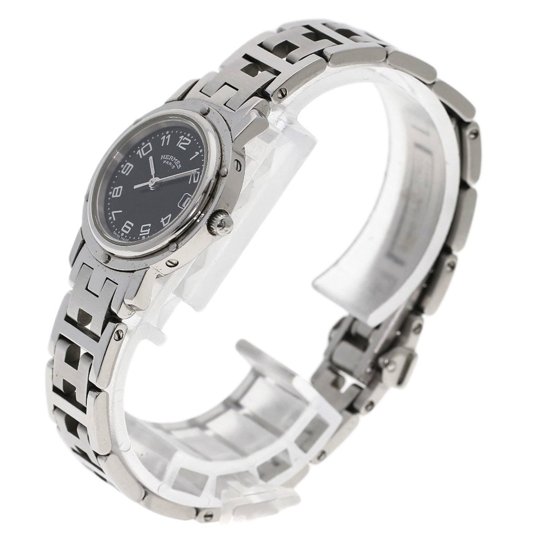 Hermes CL4.210 Clipper Watch Stainless Steel SS Ladies HERMES