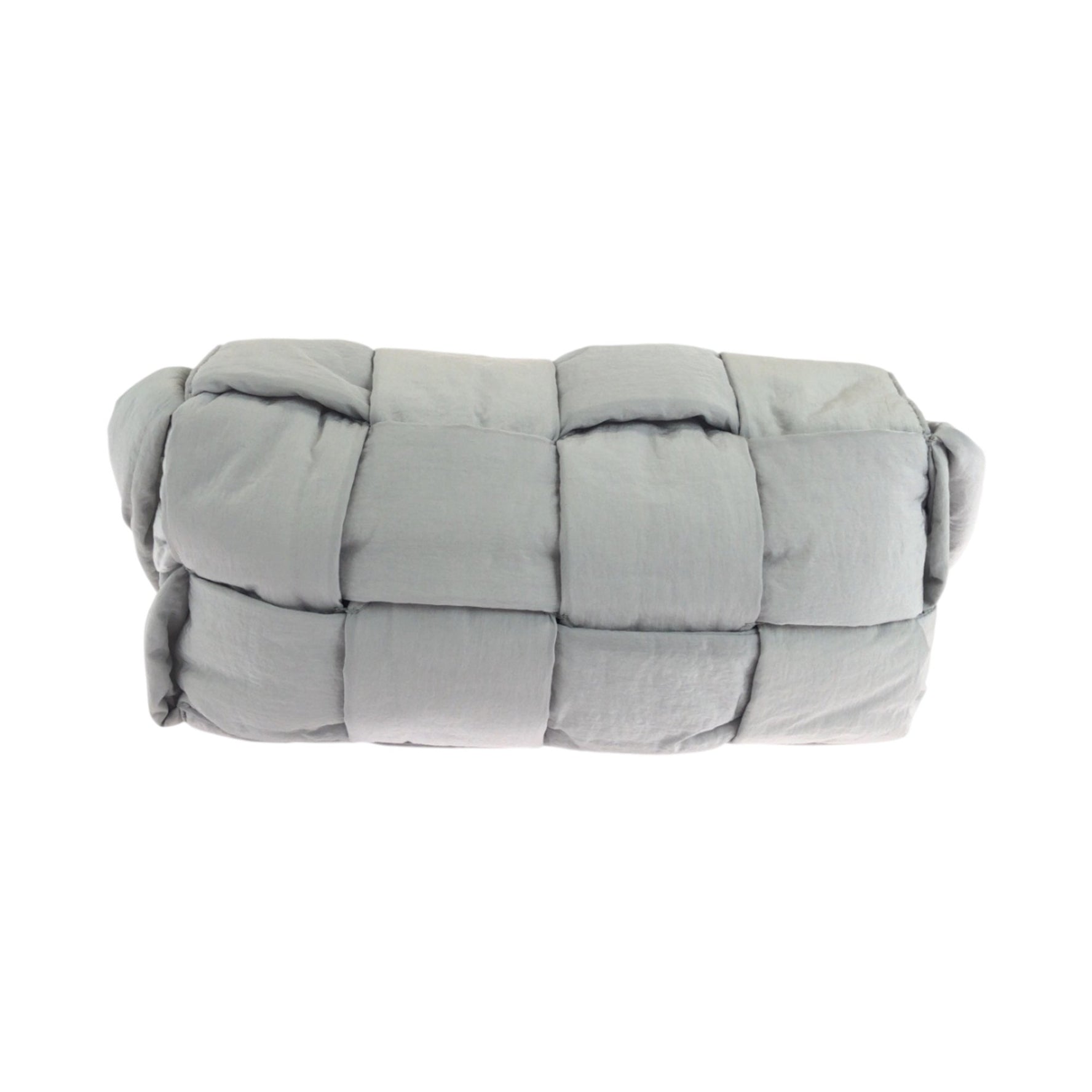 Bottega Veneta BOTTEGAVENETA Padded Tech Cassette Grey Silver Hardware Nylon Shoulder Bag with Pouch
