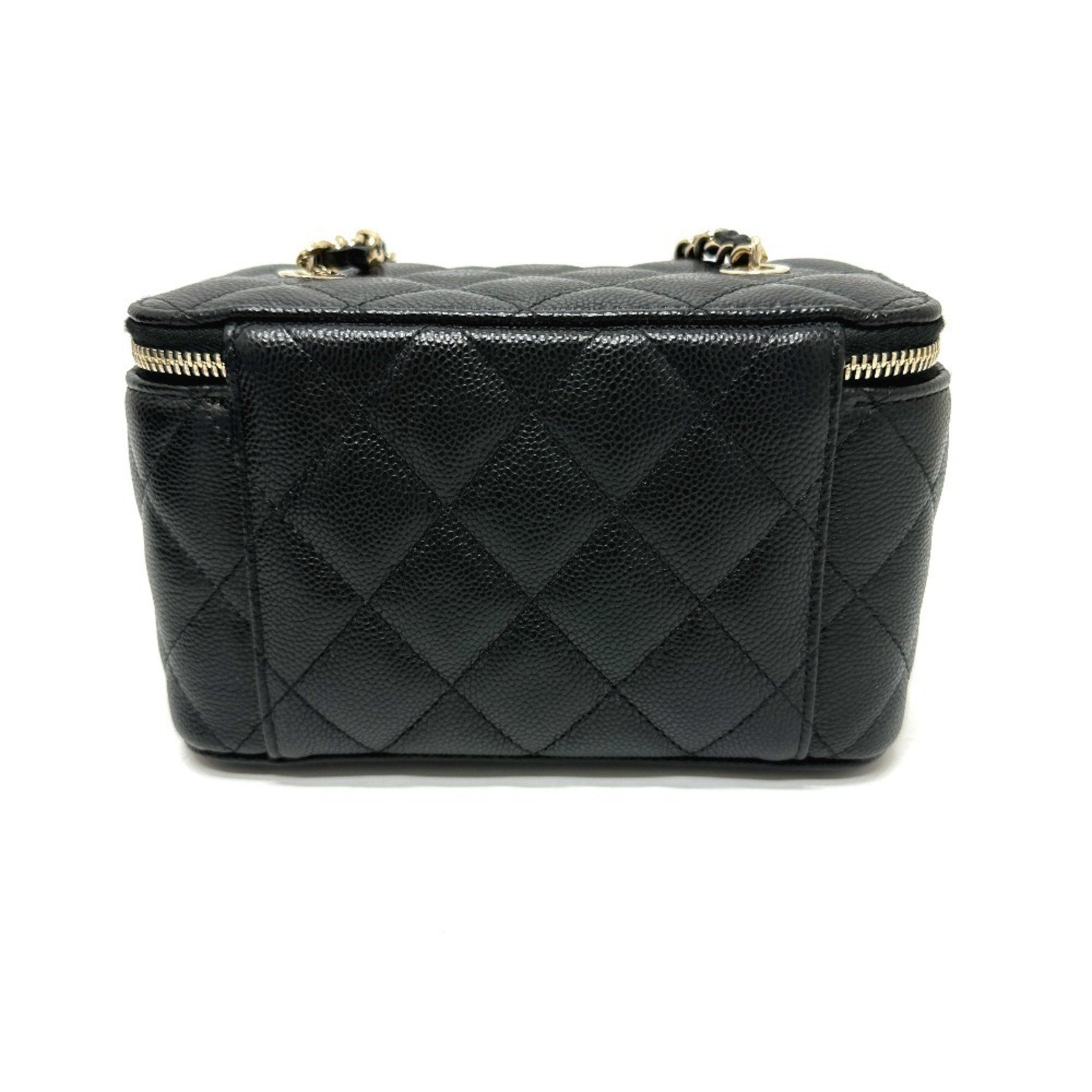 CHANEL Coco Mark Matelasse Vanity Bag Chain Mini Shoulder Caviar Skin