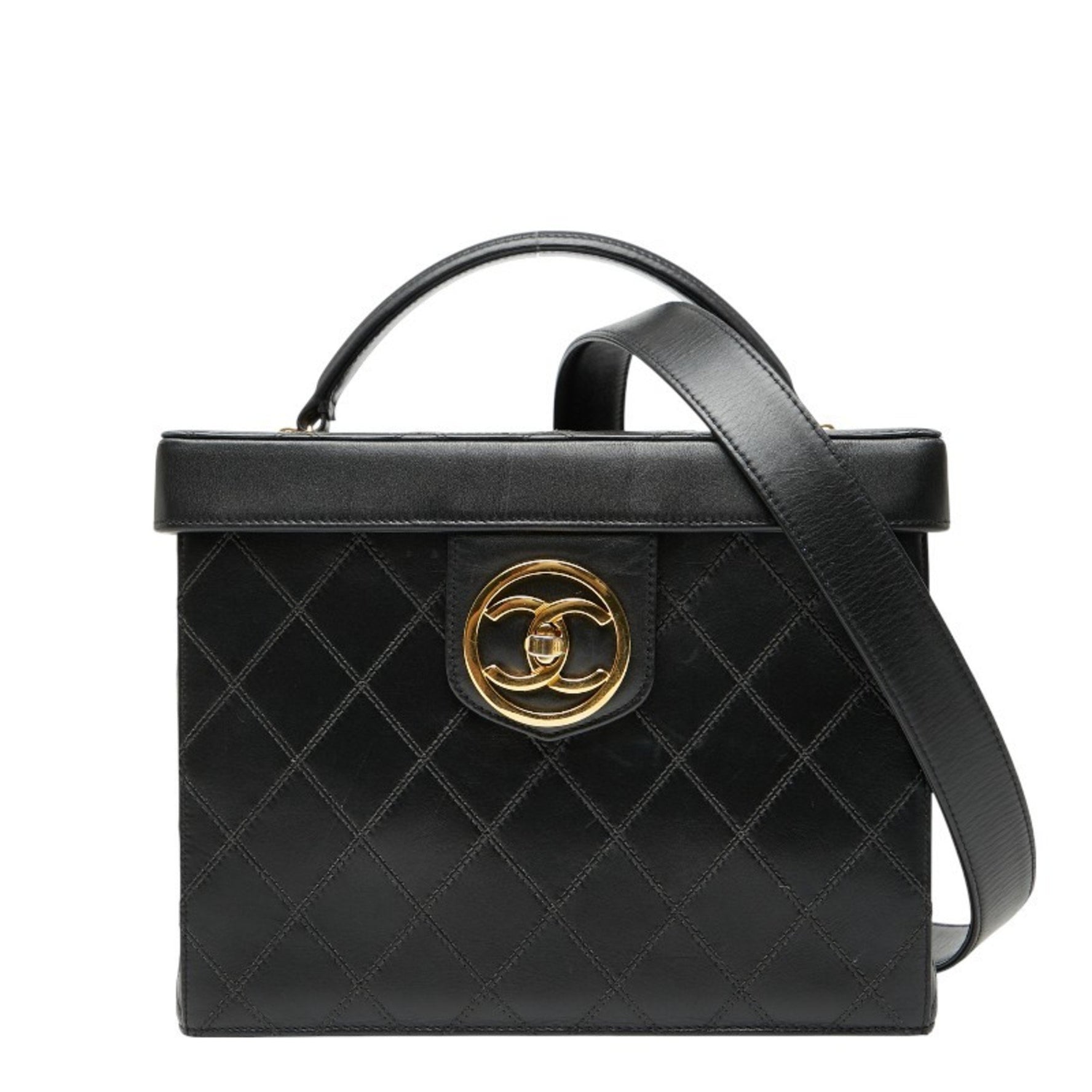 CHANEL Bicolore Vanity Bag Shoulder Lambskin